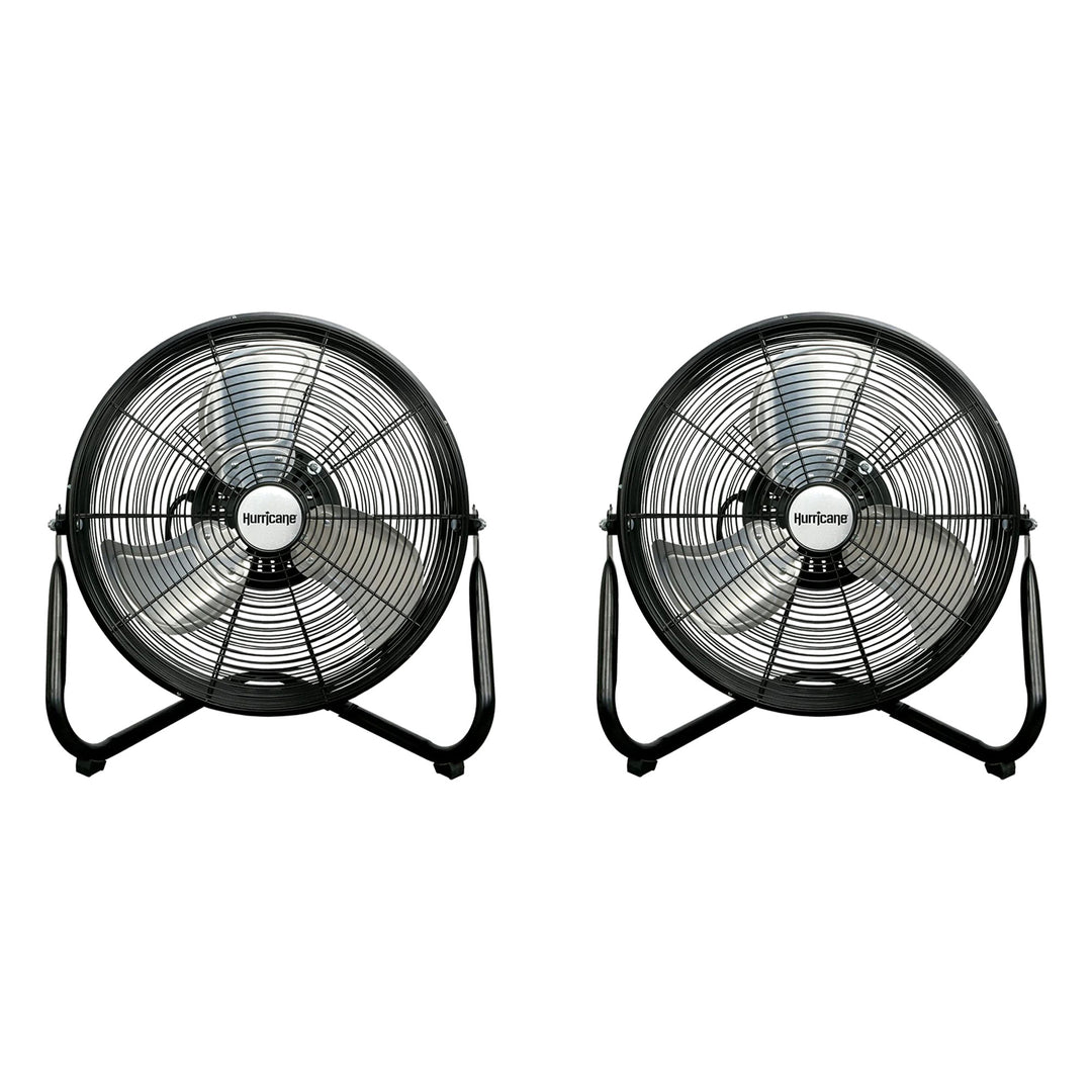 Hurricane Pro Series 16" High Velocity Metal Orbital Floor Fan, Black (2 Pack) - VMInnovations