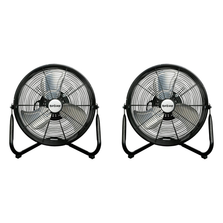 Hurricane Pro Series 16" High Velocity Metal Orbital Floor Fan, Black (2 Pack) - VMInnovations