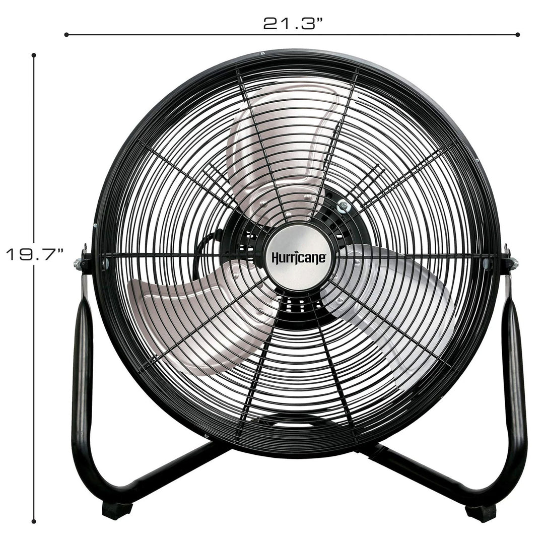 Hurricane Pro Series 16" High Velocity Metal Orbital Floor Fan, Black (2 Pack) - VMInnovations