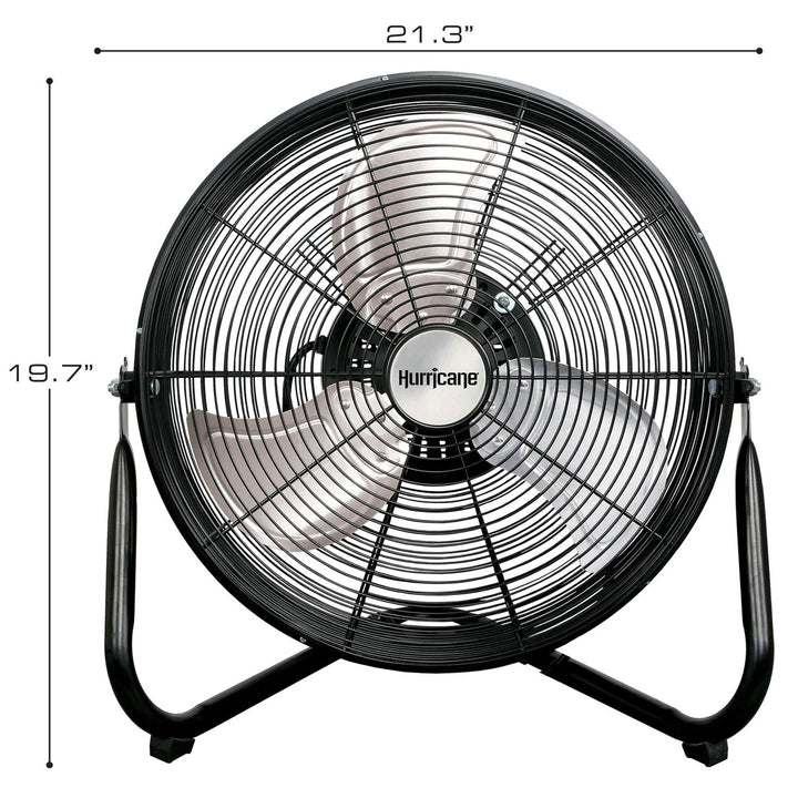 Hurricane Pro Series 16" High Velocity Metal Orbital Floor Fan, Black (2 Pack) - VMInnovations