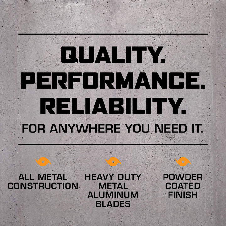 Hurricane Pro Series 16" High Velocity Metal Orbital Floor Fan, Black (2 Pack) - VMInnovations