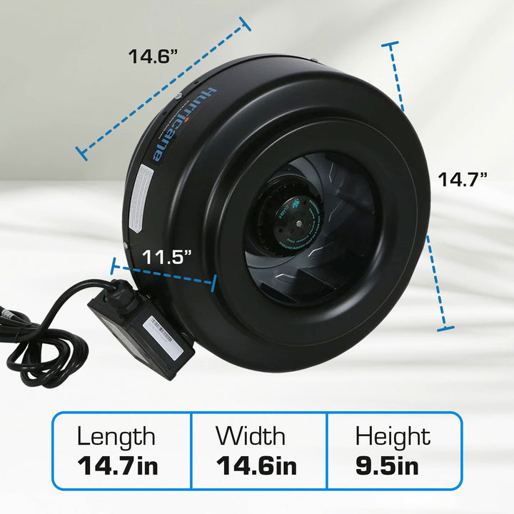 Hurricane 10" Commercial Grade Inline Wall Fan For HVAC & Ventilation (2 Pack) - VMInnovations