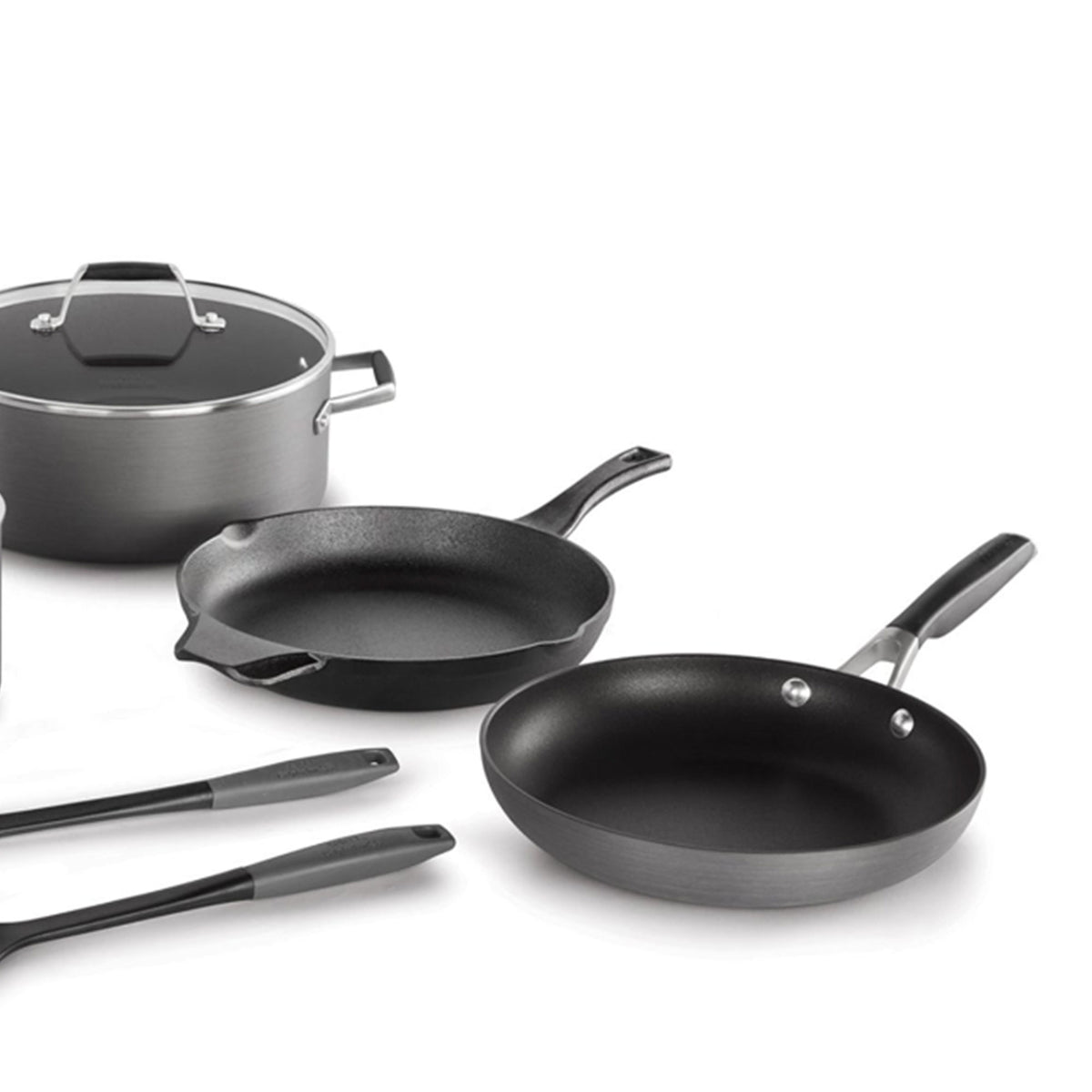 Calphalon Classic Hard Water Based Anodized Nonstick 10pc Cooking Set (Open Box) - VMInnovations