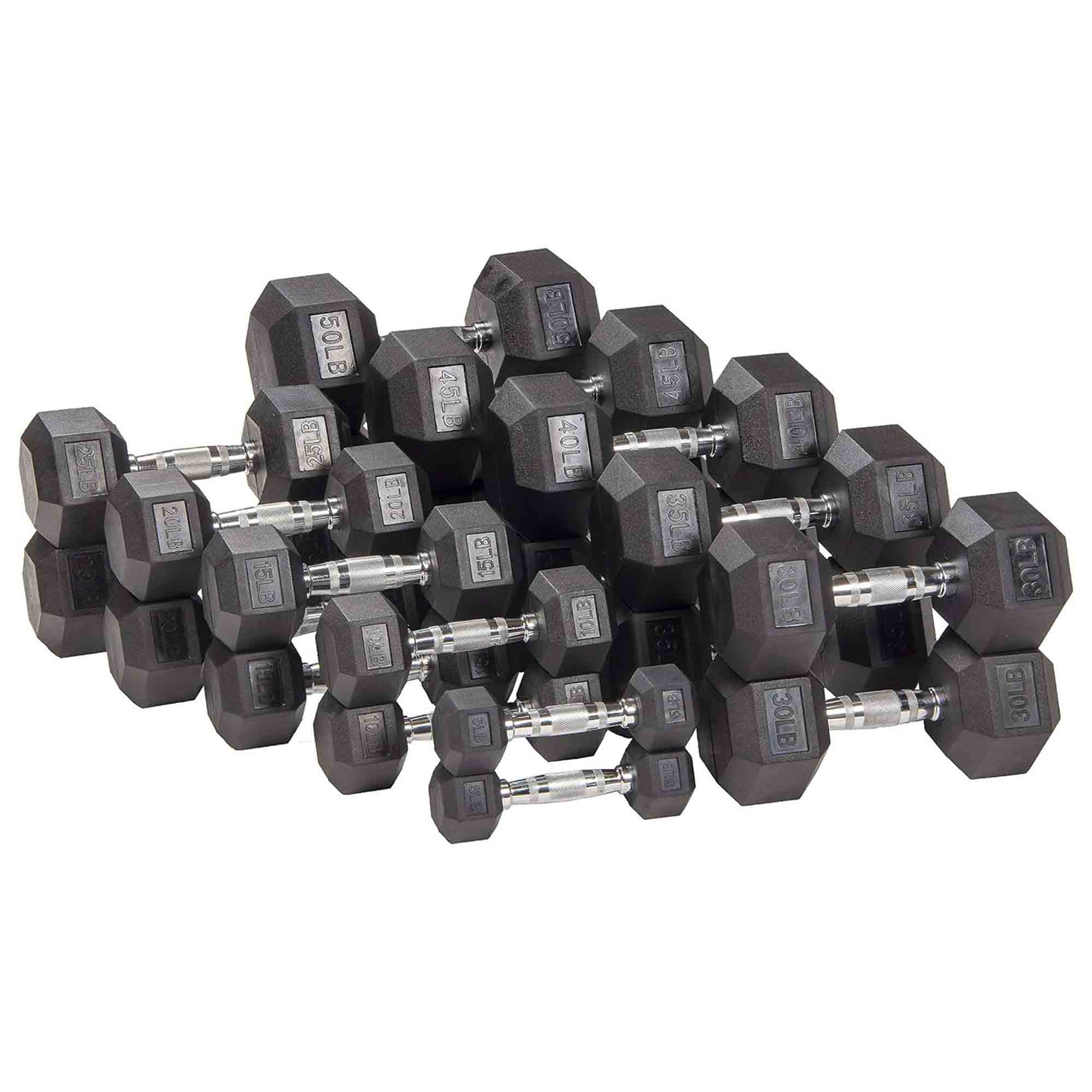 Signature Fitness Hex Dumbbells Workout Equipment Set of 5, 10 & 15 lbs (Used) - VMInnovations