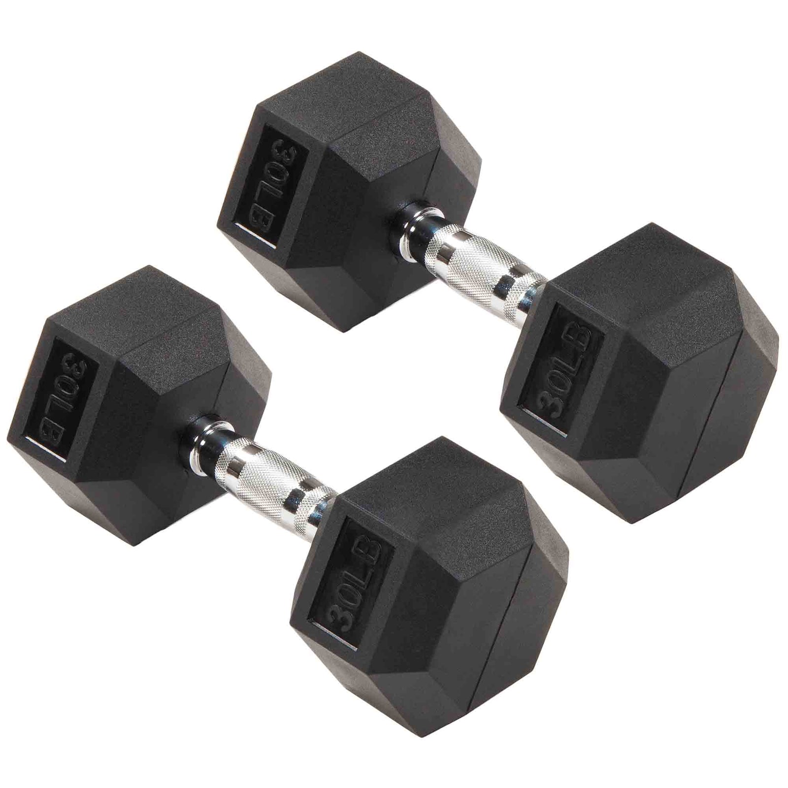 Signature Fitness Hex Dumbbells Strength Training Workout Equipment Set, 30 lbs - VMInnovations