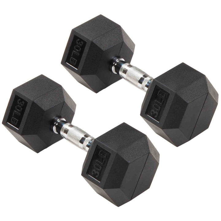 Signature Fitness Hex Dumbbells Strength Training Workout Equipment Set, 30 lbs - VMInnovations