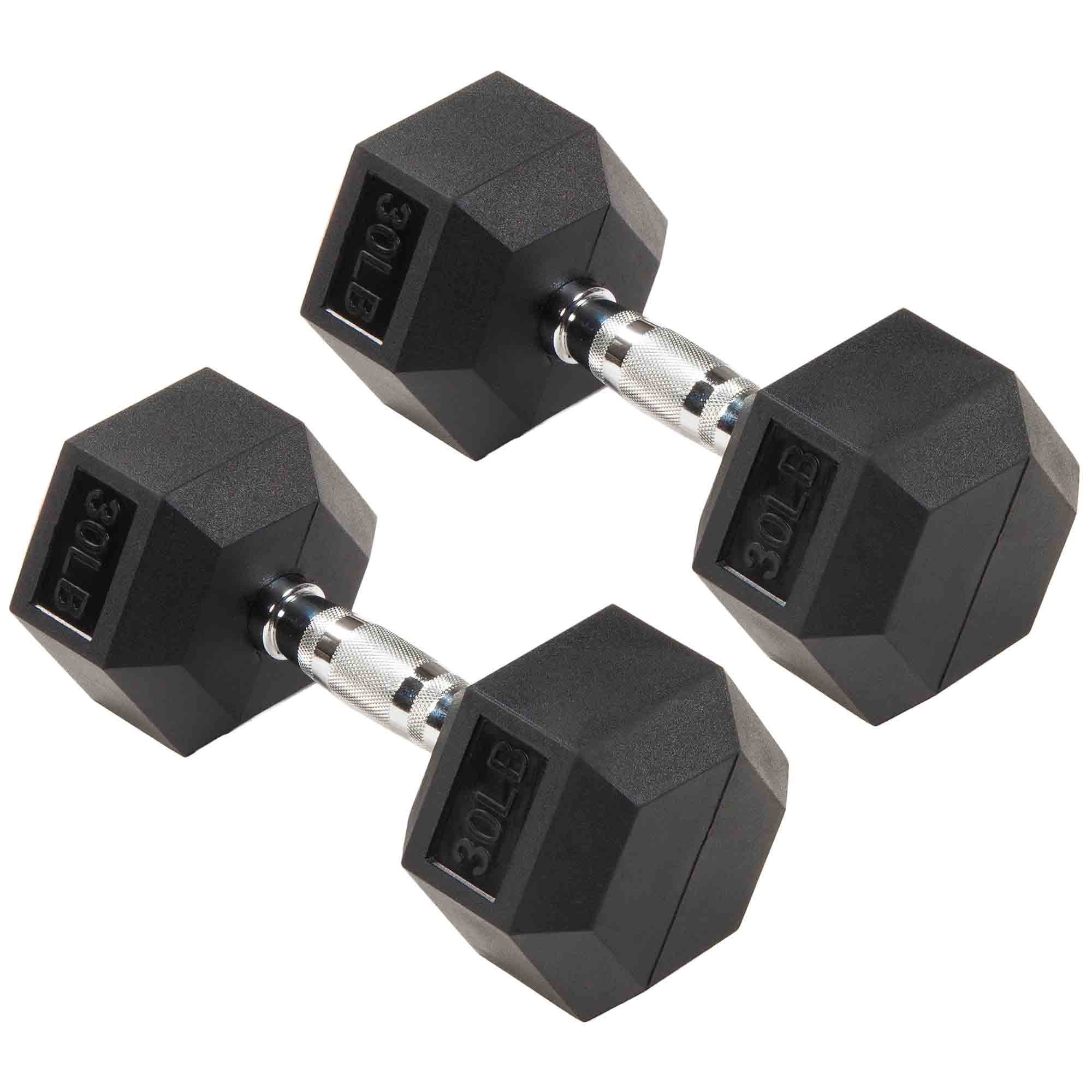 Signature Fitness Hex Dumbbells Workout Equipment Set, 30 lbs (Open Box) - VMInnovations