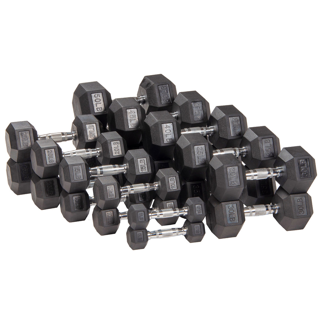 Signature Fitness Hex Dumbbells Strength Training Workout Equipment Set, 40 lbs - VMInnovations