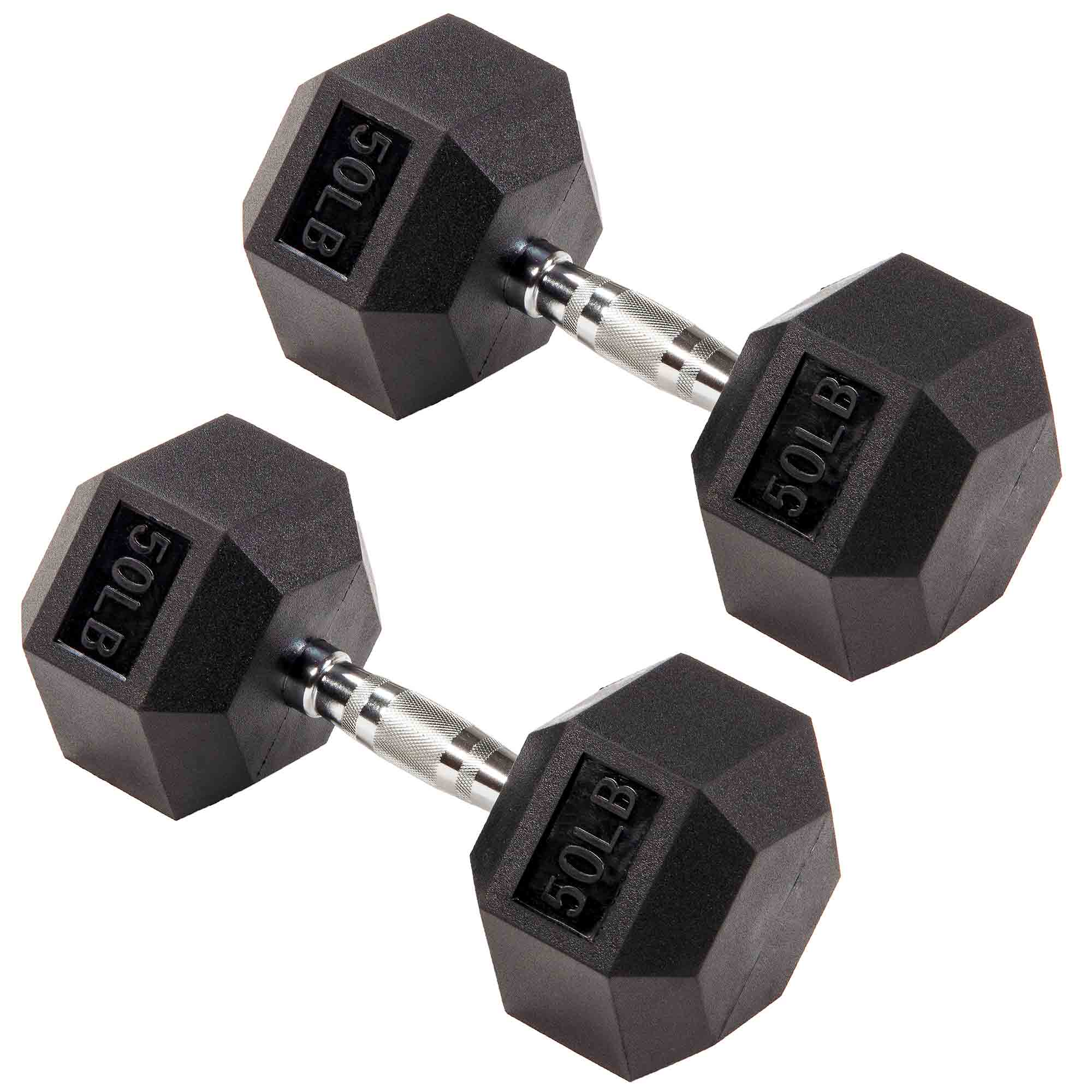 Signature Hex Dumbbells Strength Training Workout Equipment Set, 50 lbs(Used) - VMInnovations