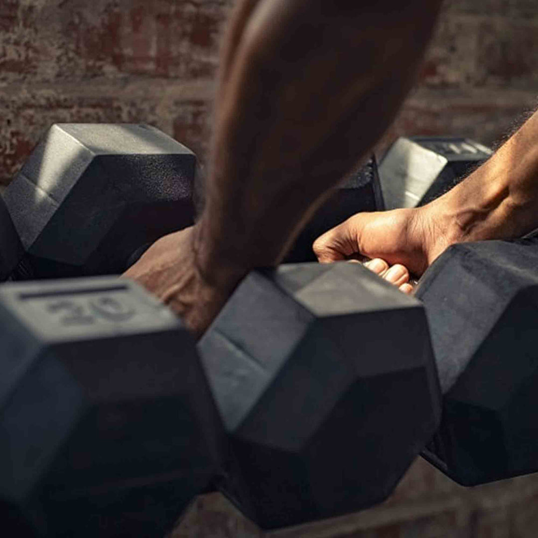 Signature Fitness Hex Dumbbells Strength Training Workout Equipment Set, 50 lbs - VMInnovations