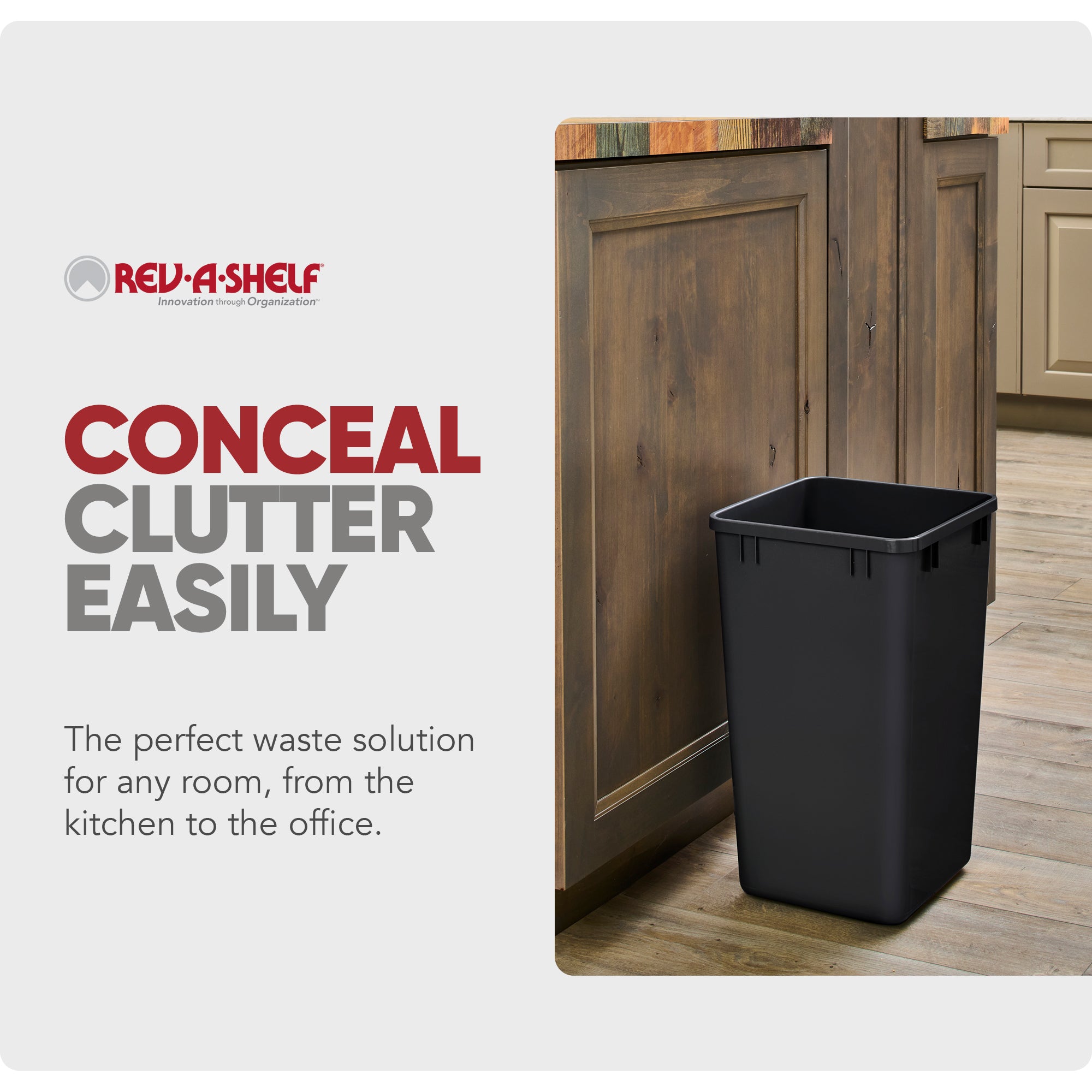 Rev-A-Shelf Polymer Replacement 27 qt. Trash Bin, Black, 2 Pack, RV-1024-18-2