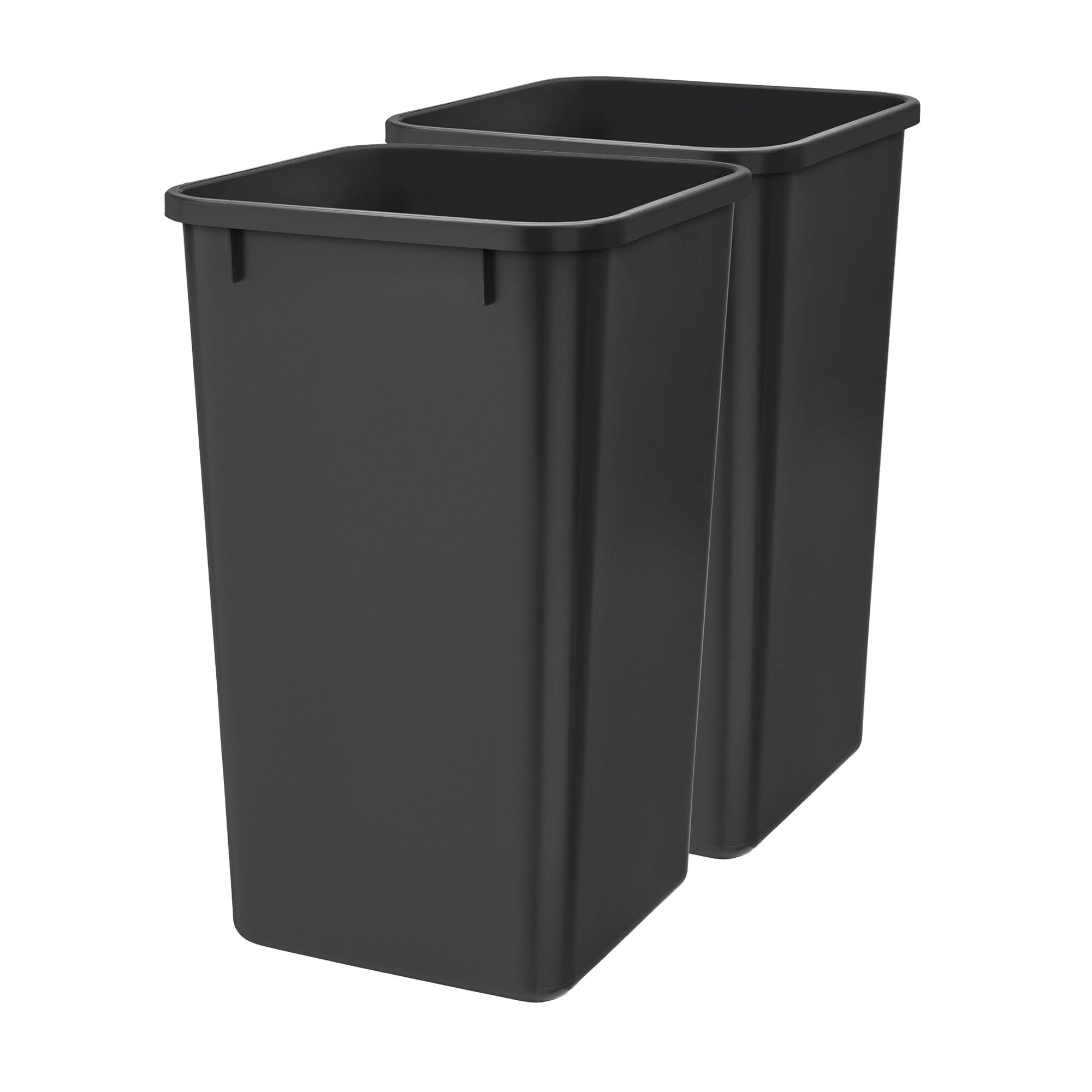 Rev-A-Shelf Polymer Replacement 27 qt. Trash Bin, Black, 2 Pack, RV-1024-18-2 - VMInnovations