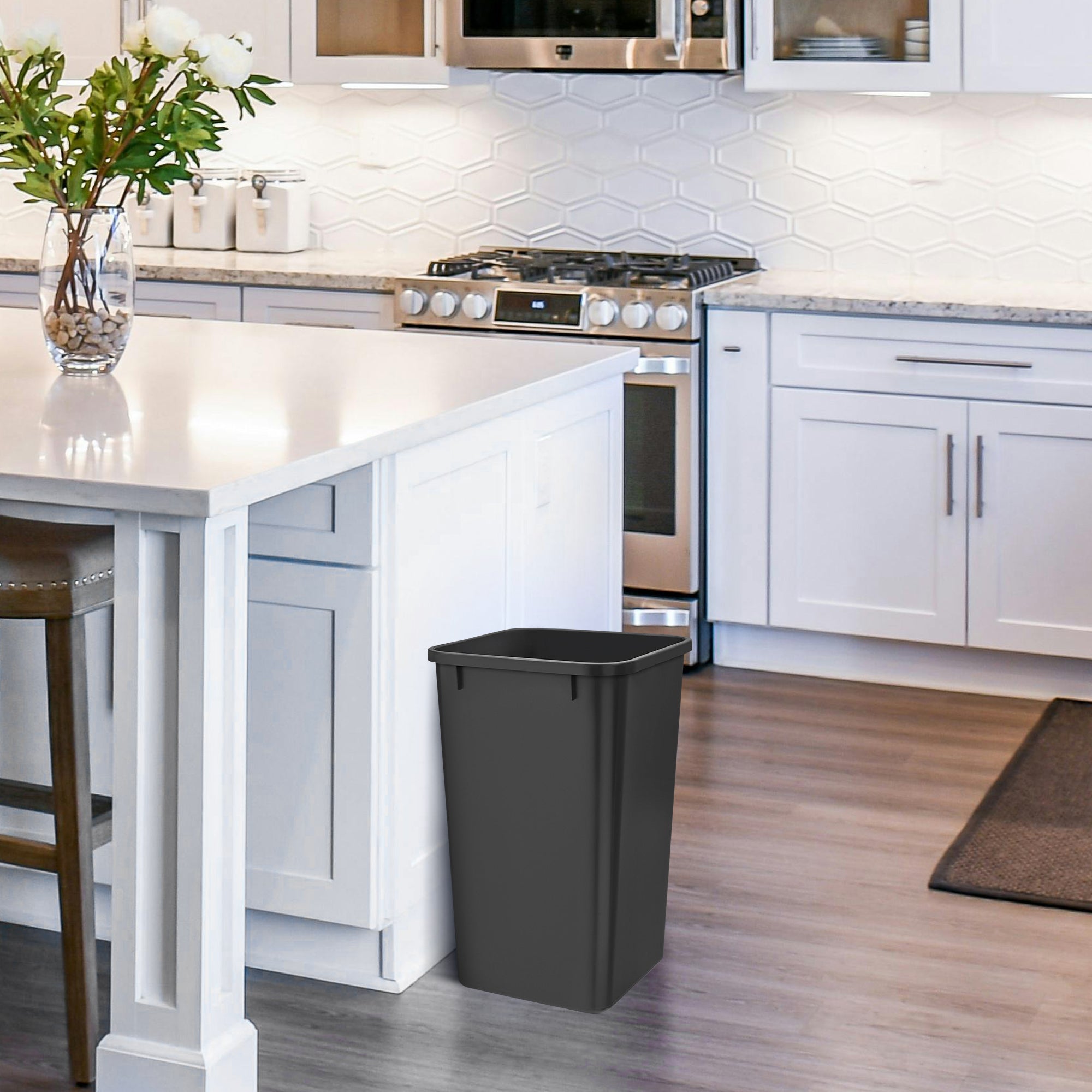 Rev-A-Shelf Polymer Replacement 27 qt. Trash Bin, Black, 2 Pack, RV-1024-18-2 - VMInnovations