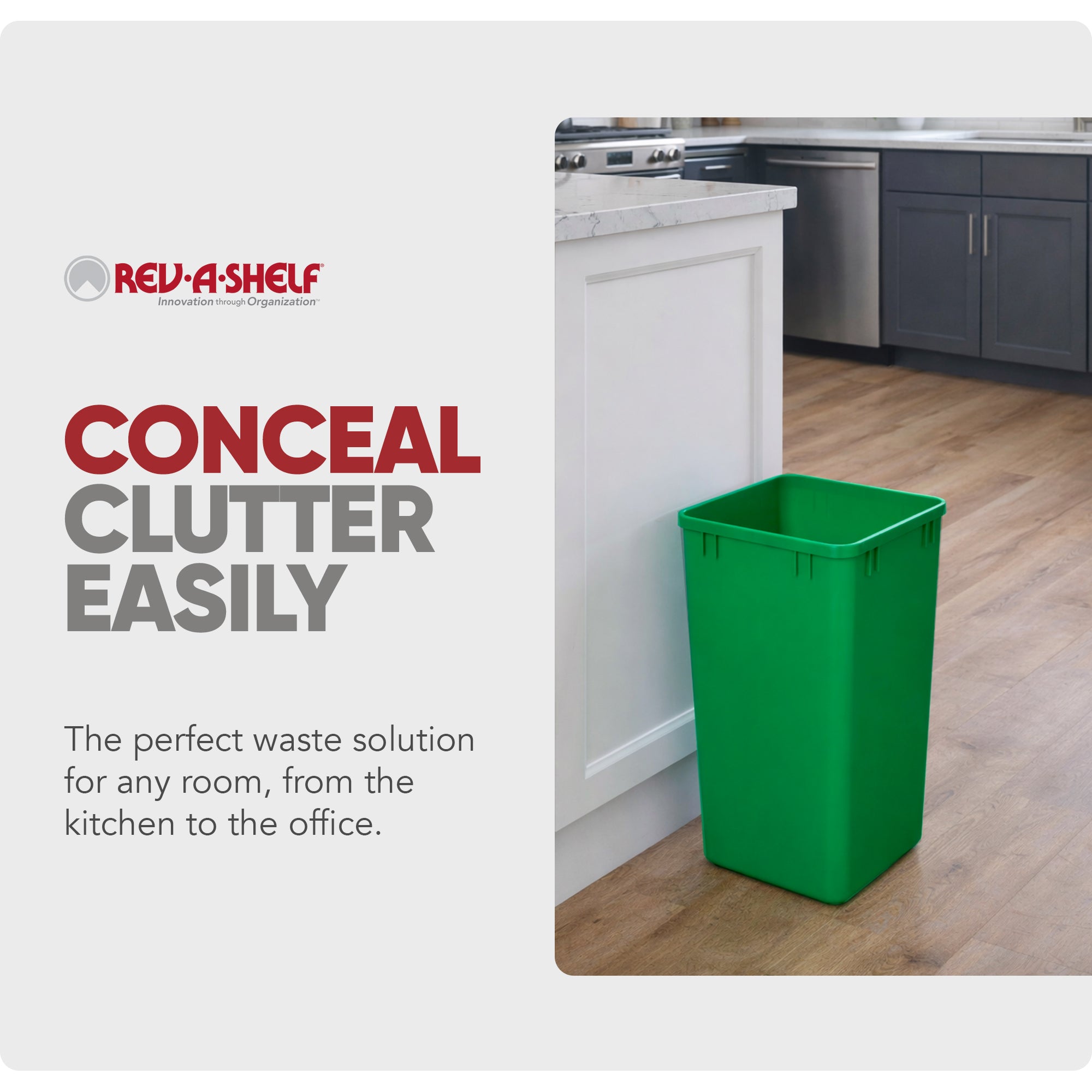 Rev-A-Shelf Polymer Replacement 27 qt. Trash Bin, Green, 2 Pack, RV-1024-19-2