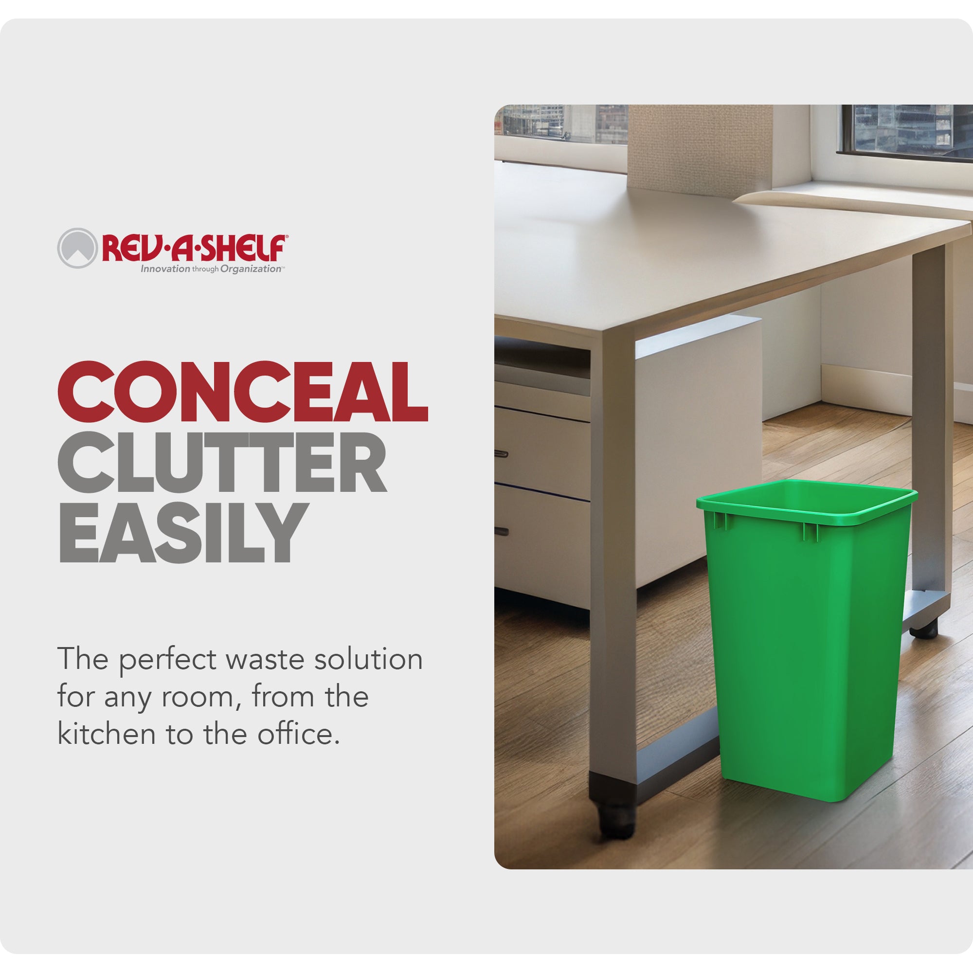 Rev-A-Shelf Polymer Replacement 35 qt. Trash Bin, Green, 2 Pack, RV-35-19-2