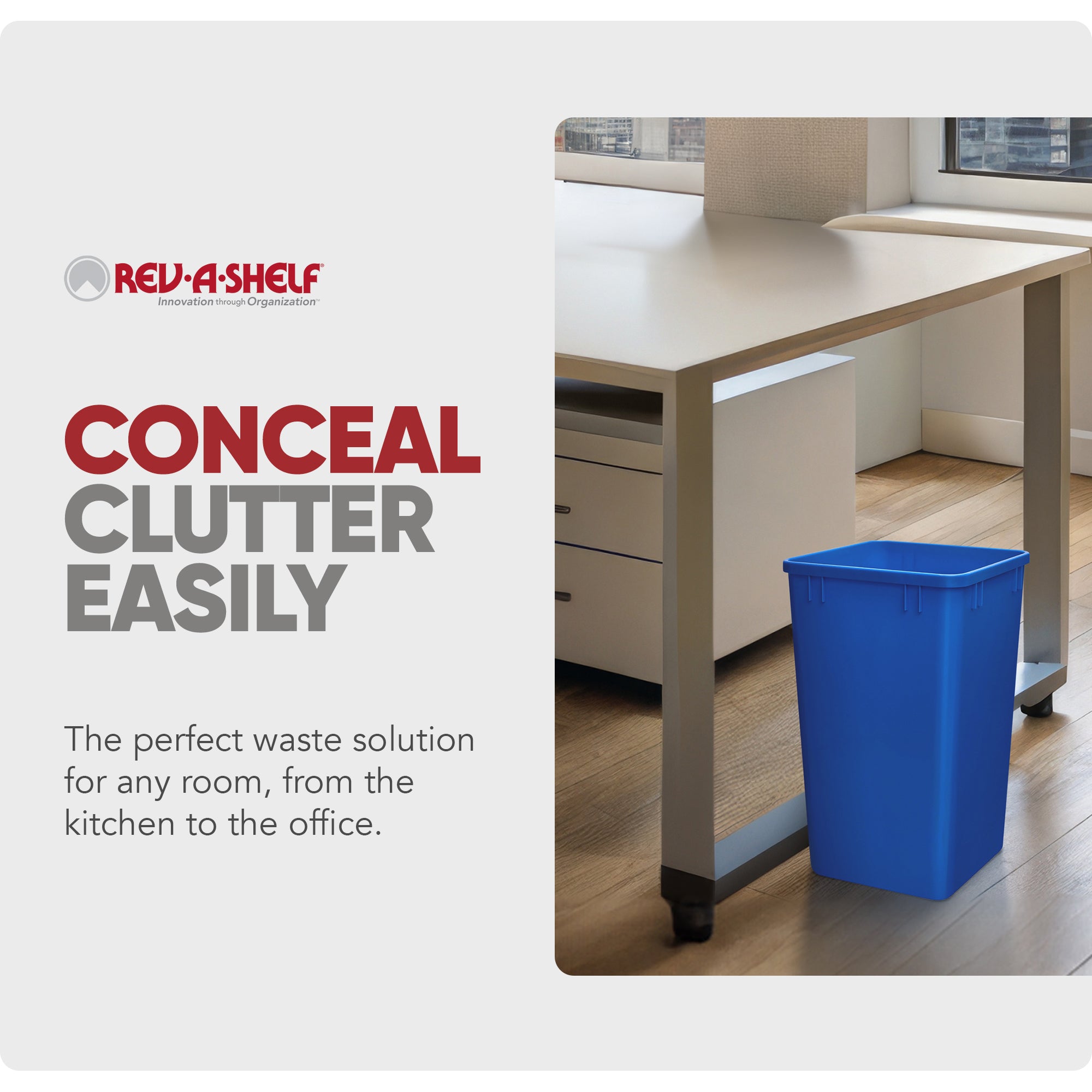 Rev-A-Shelf Polymer Replacement 35 qt. Trash Bin, Blue, 2 Pack, RV-35-22-2