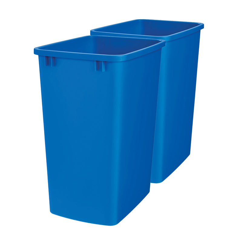 Rev-A-Shelf Polymer Replacement 35 Quart Trash Bin, Blue, 2 Pack, RV-35-22-2