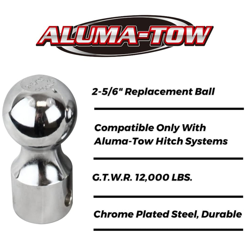 Aluma-Tow 2 5/16 Inch Powder Coated Hitch Ball Replacement, Chrome Plated Steel