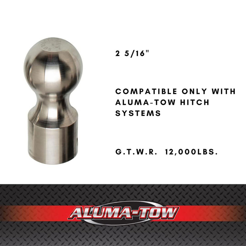 Aluma-Tow 2 5/16 Inch Powder Coated Hitch Ball Replacement, Stainless Steel