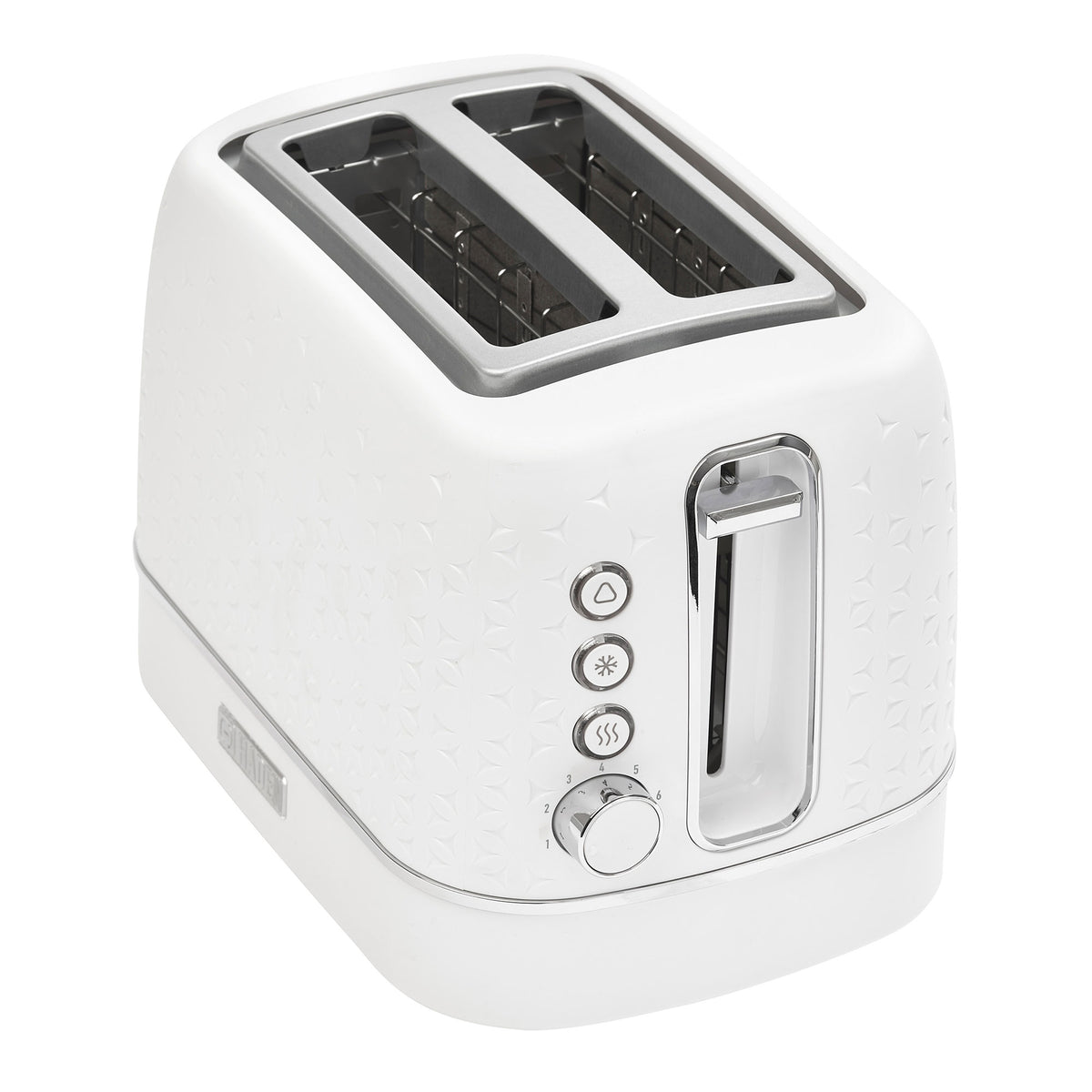 Haden Starbeck 2 Slice Wide Slot Stainless Steel Toaster, White & Chrome