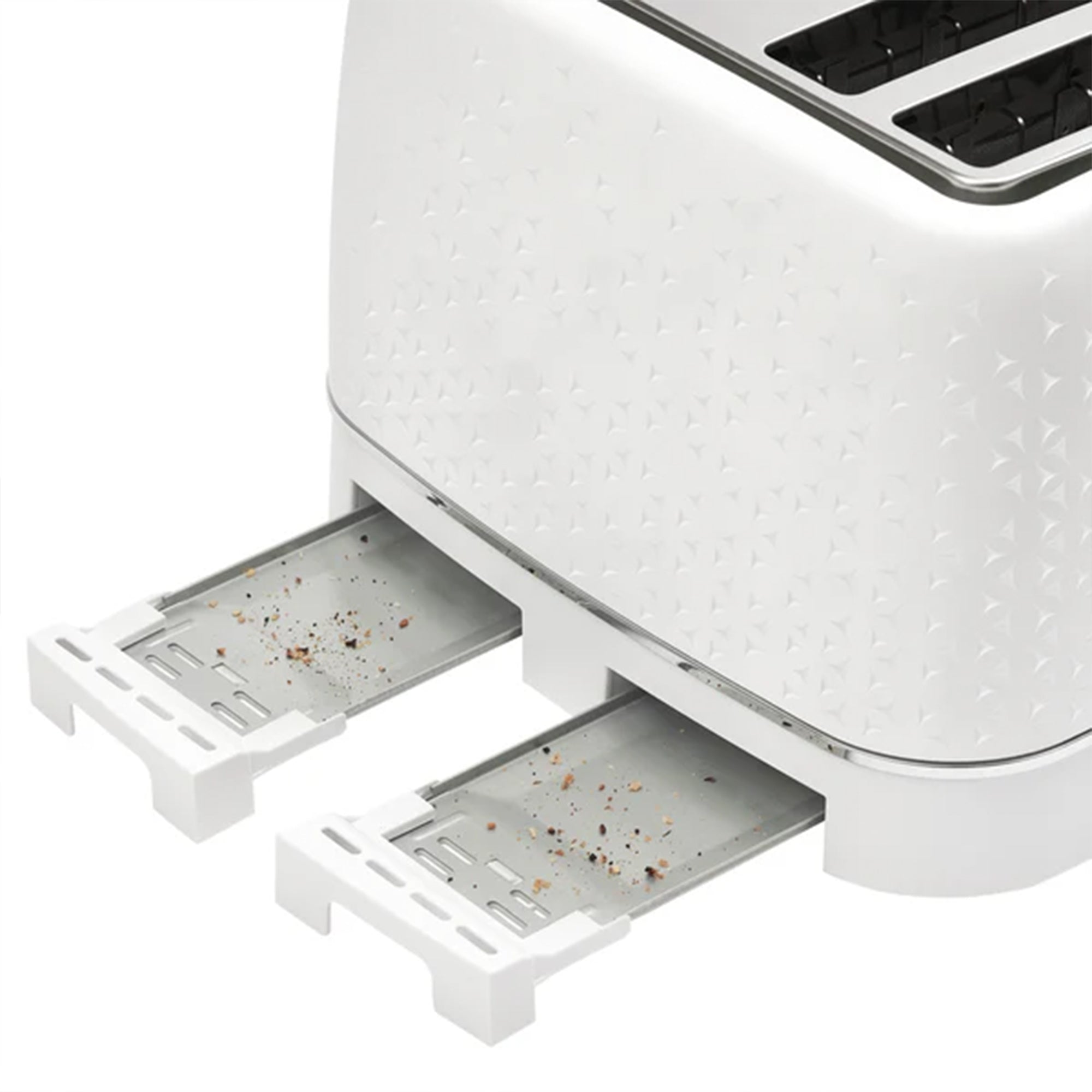 Haden Starbeck 4 Slice Wide Slot Stainless Toaster, White & Chrome (Open Box) - VMInnovations