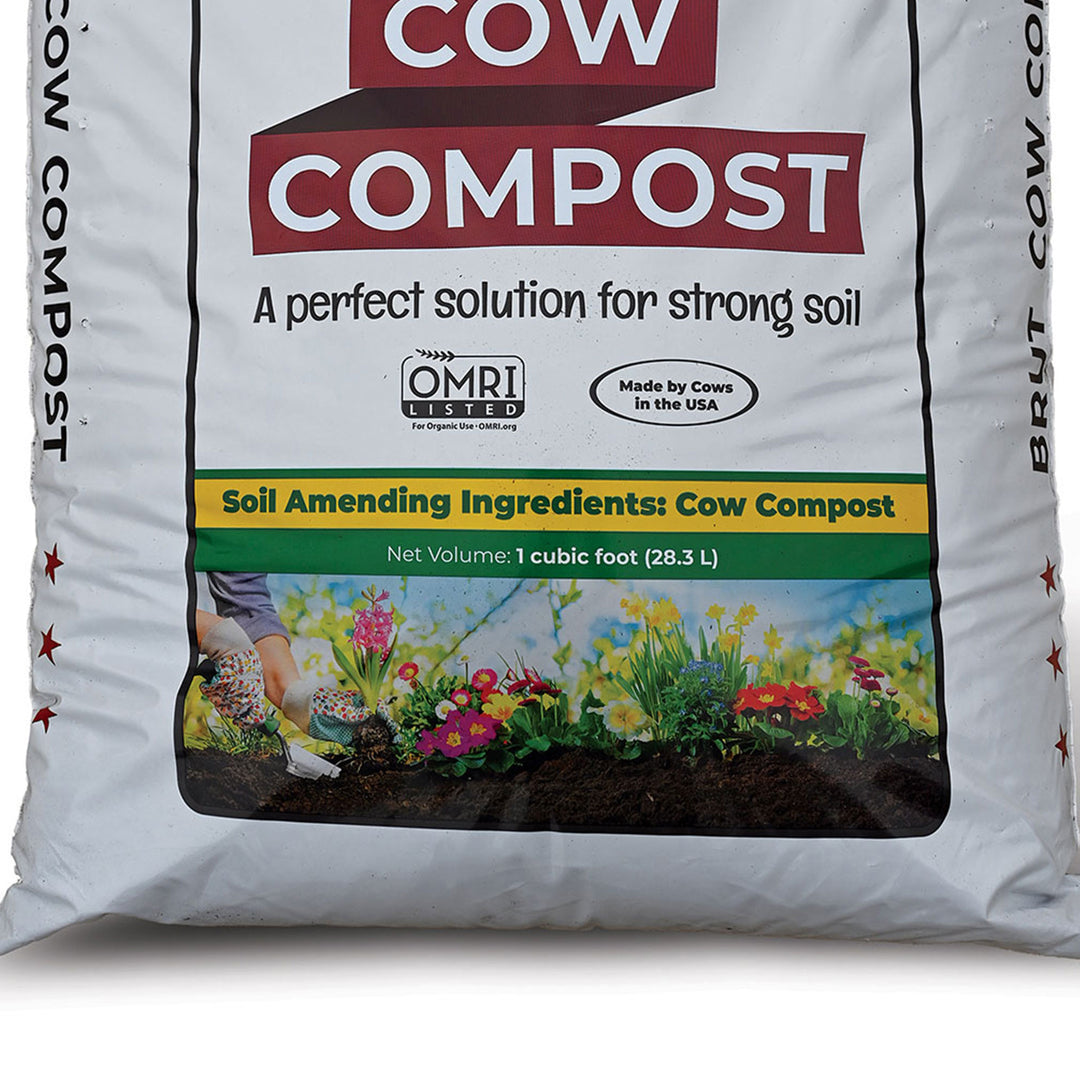 Brut Organic 1 Cu Ft Pure Nutrient Rich Garden Enhancer Cow Compost, (4 Pack) - VMInnovations
