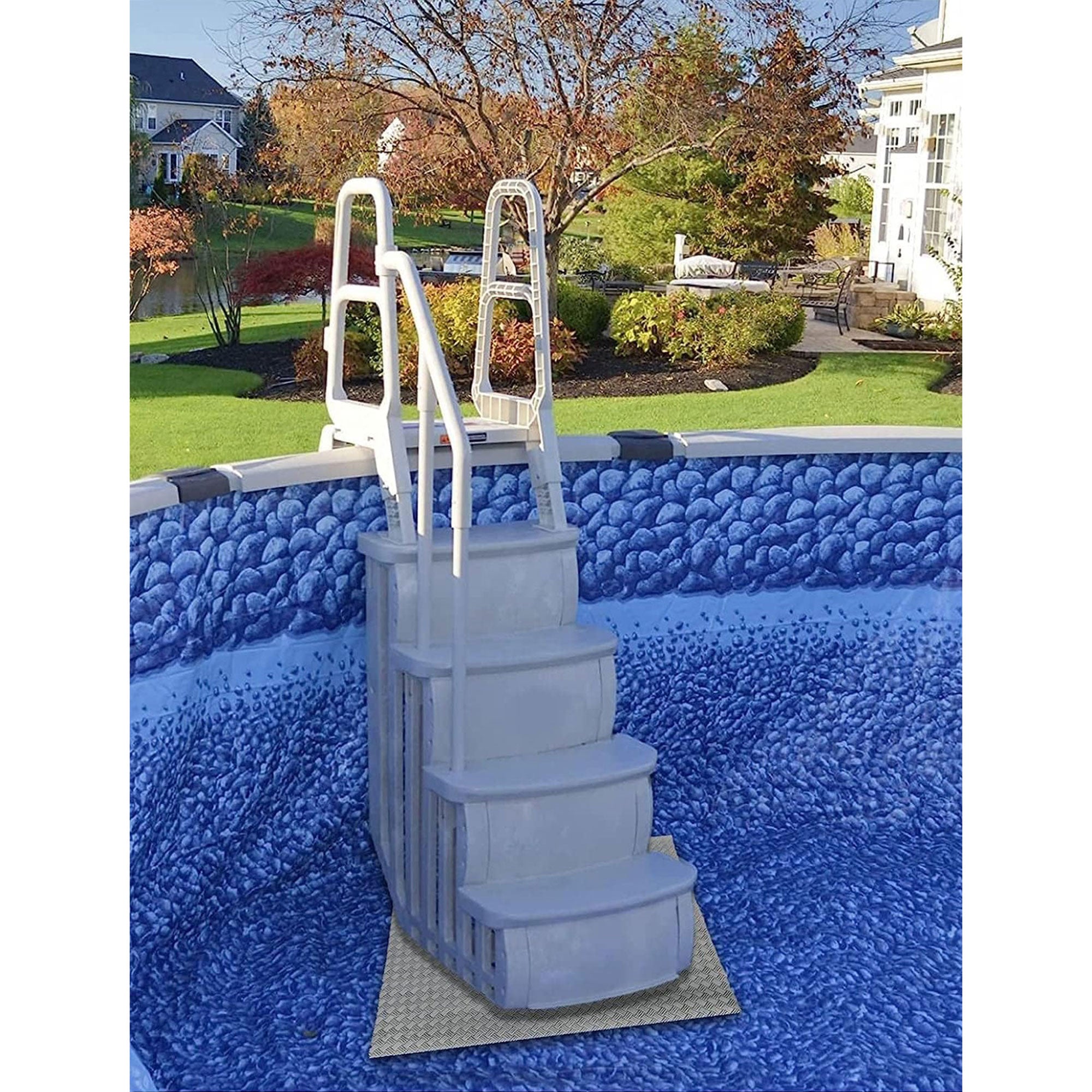Main Access Large 36 x 36" Step Ladder Guard Mat with ProSeries Pool Step Ladder