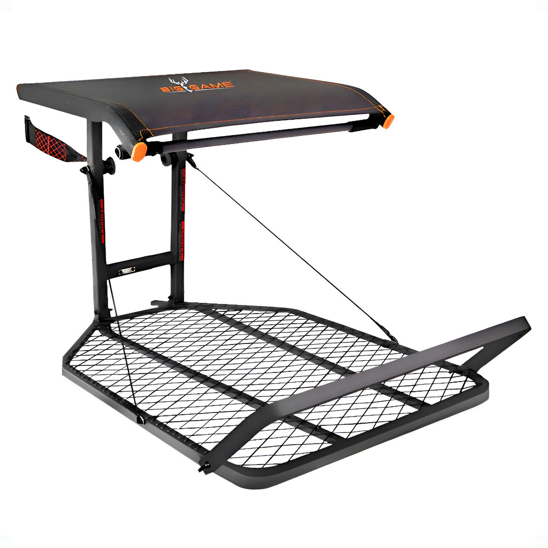 Big Game Captain XC Steel Hang-On Treestand w/14 x 8 in. Flip-Back Seat, Black