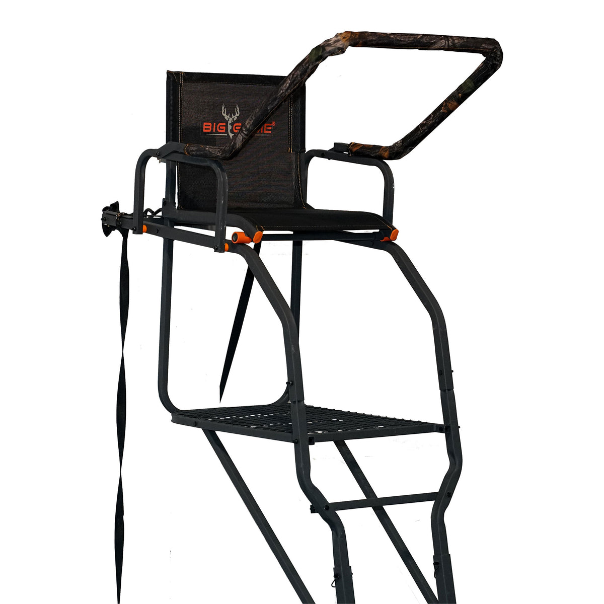 Big Game XL 17.5' Ladder Treestand with Flip-Back Seat & Rail, Black (For Parts)