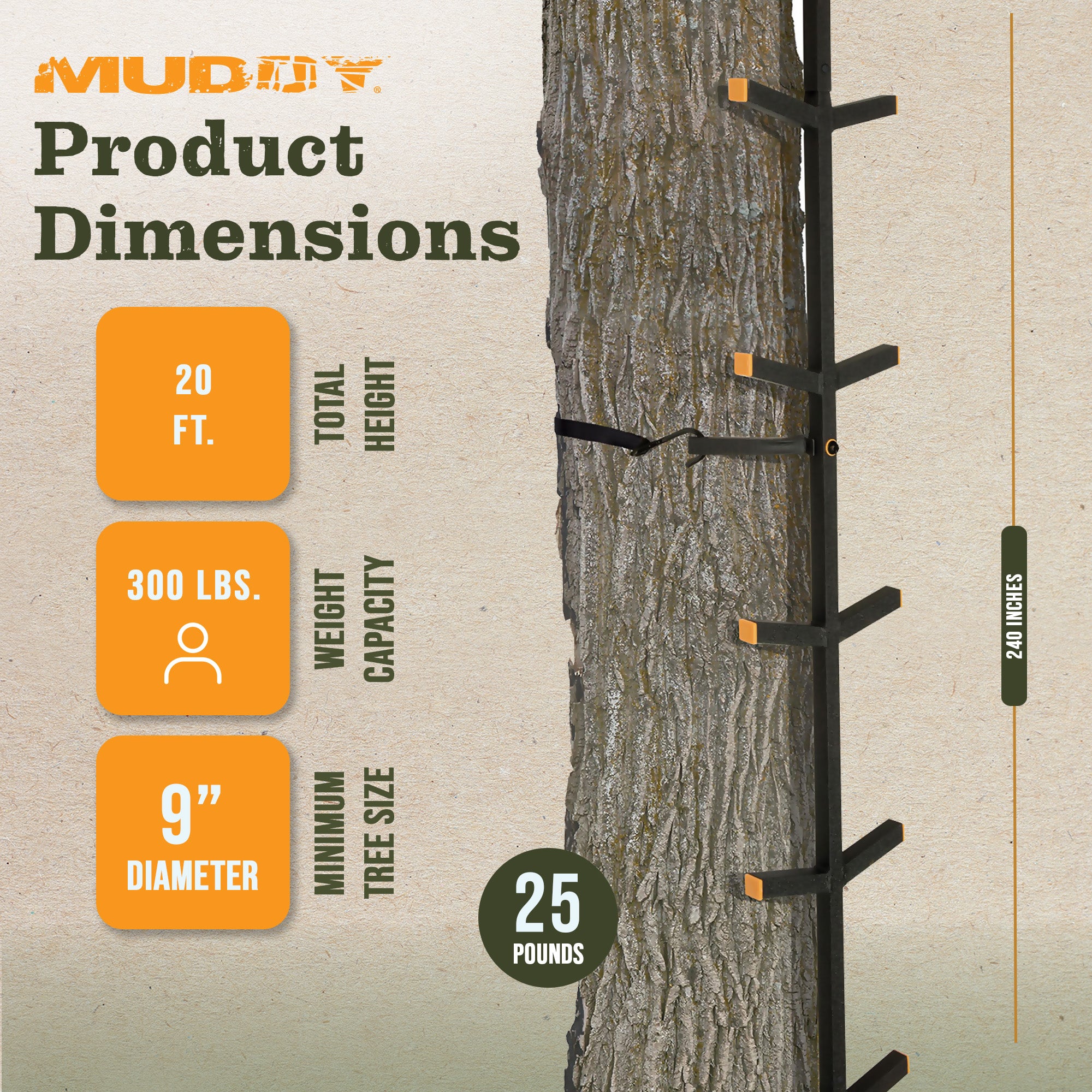 Muddy Outdoors Quick Stick XL Climbing Stick w/Powder Coated Finish, Black(Used)