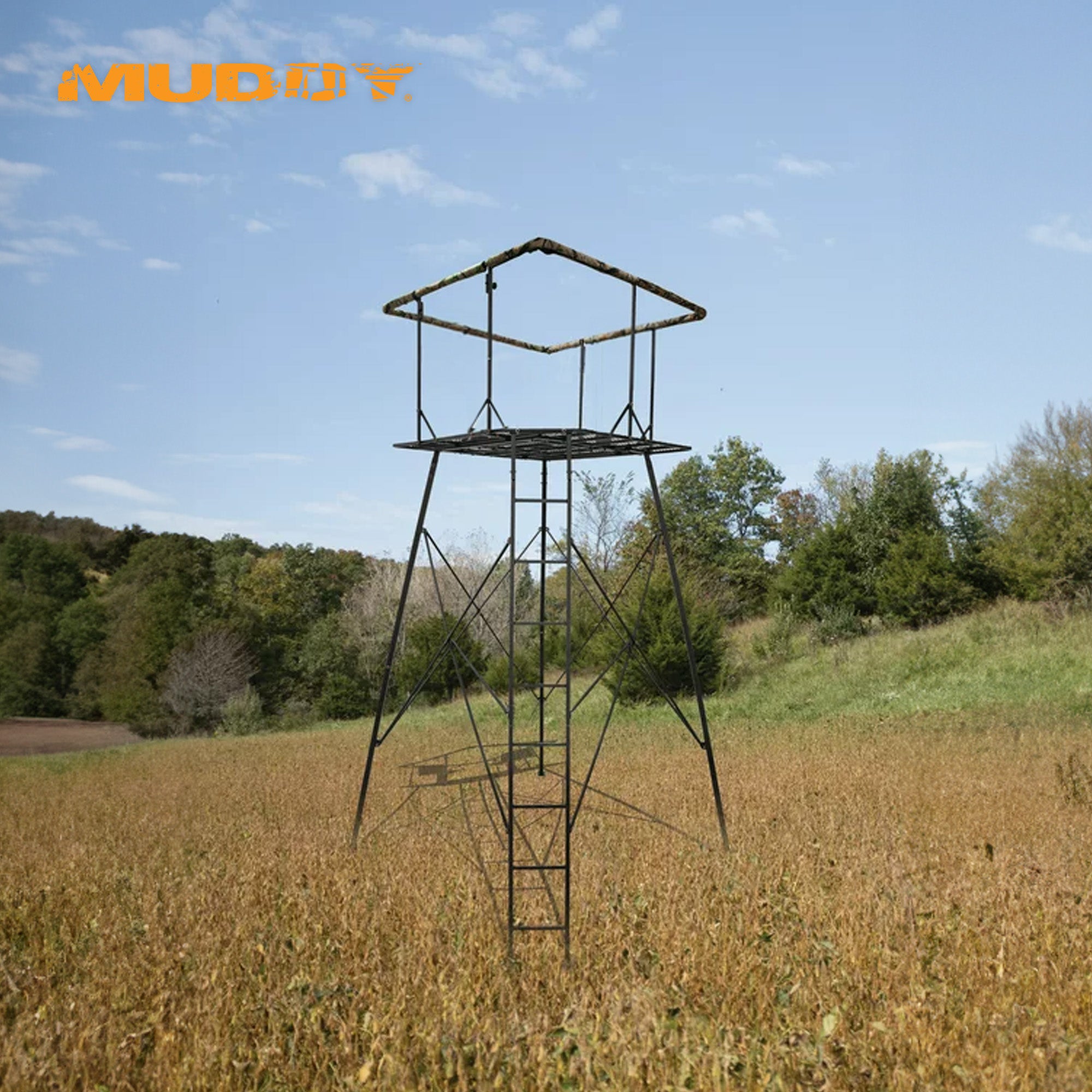 Muddy 12' Quad Pod Stand Hunting Blind, Hunting Gear Deer Blind w/ Windows, Camo - VMInnovations