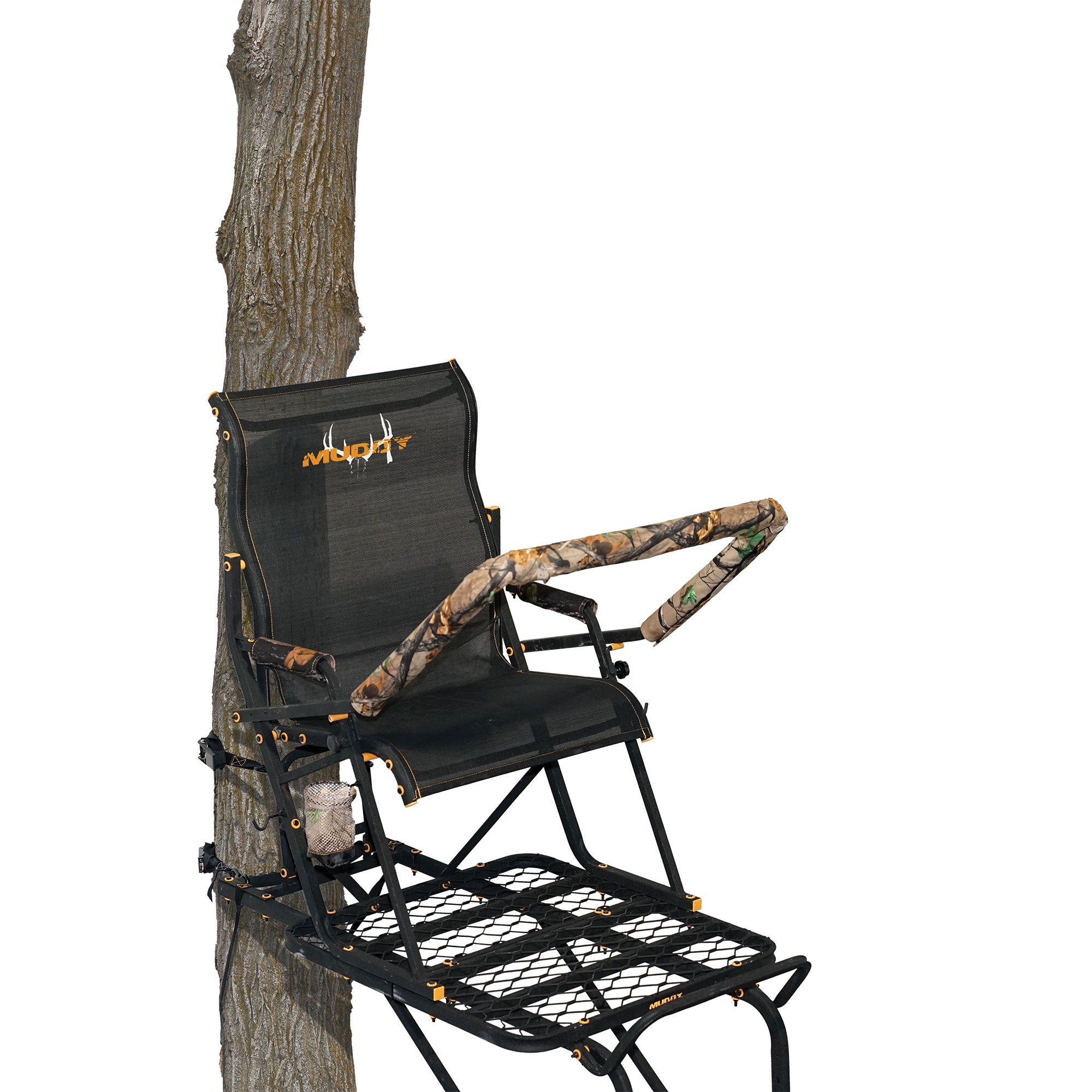 Muddy Boss Hawg 1.5 Deer Hunting 17ft Ladderstand Tree Stand w/Lumbar Seat(Used)