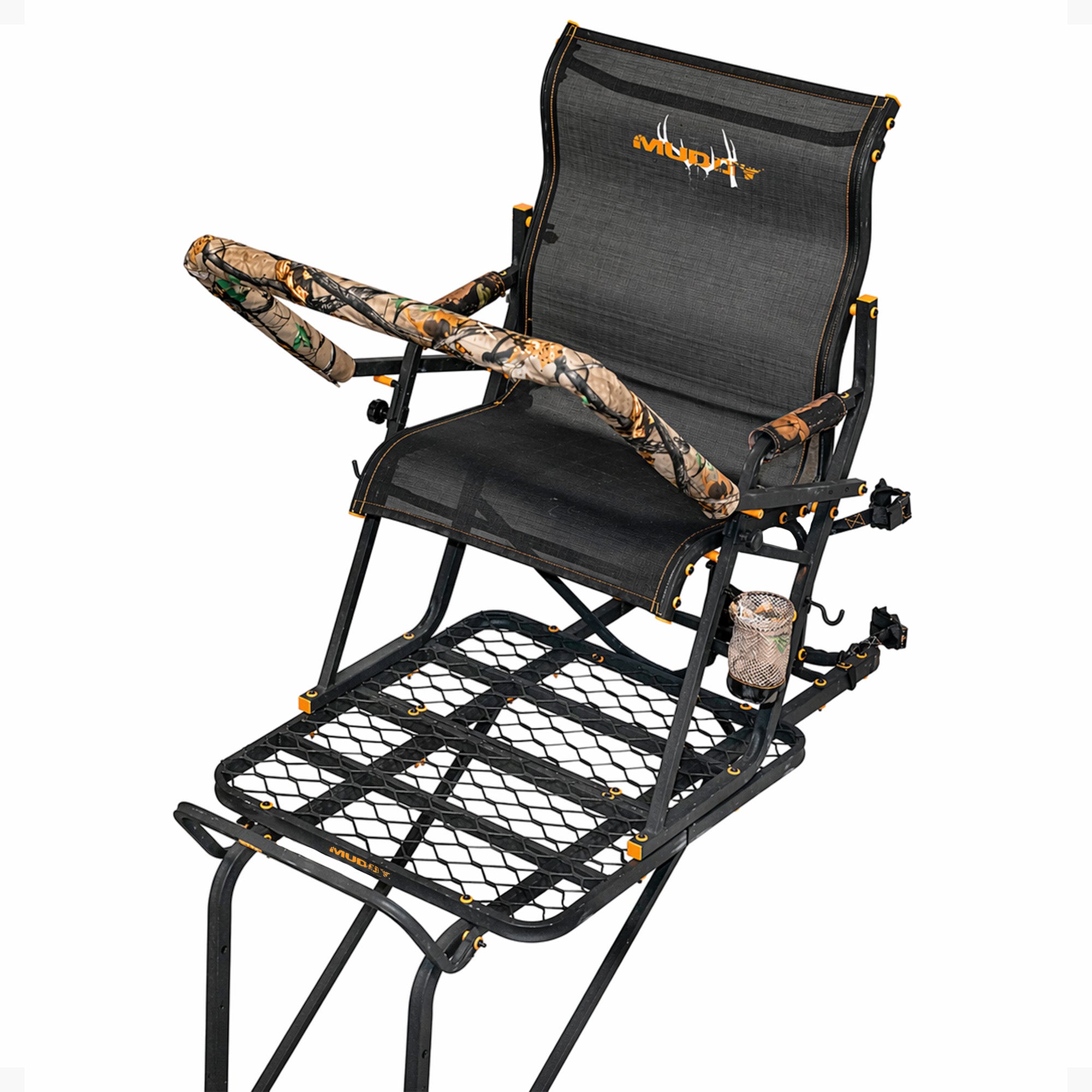 Muddy Boss Hawg 1.5 Deer Hunting 17 Foot Ladderstand Tree Stand w/Lumbar Seat - VMInnovations