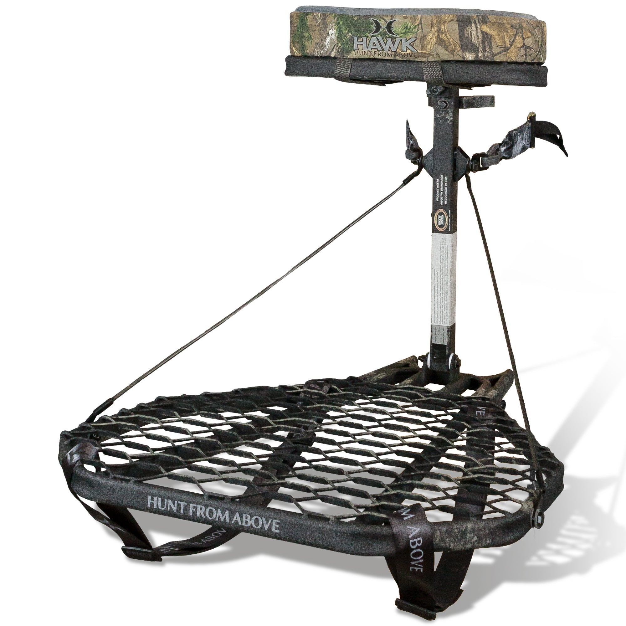 Hawk Mega Combat Hang On Tree Stand, Deer Stand with XL Saddle Hunting Platform - VMInnovations