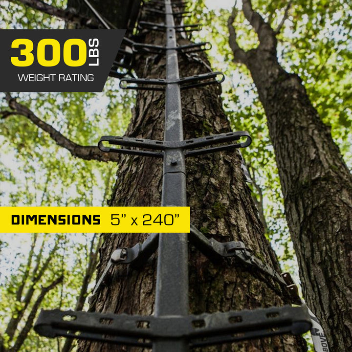 Hawk Traction Climbing Stick, 20' Tree Climbing Ladder Hunting Gear, Extra Grip - VMInnovations