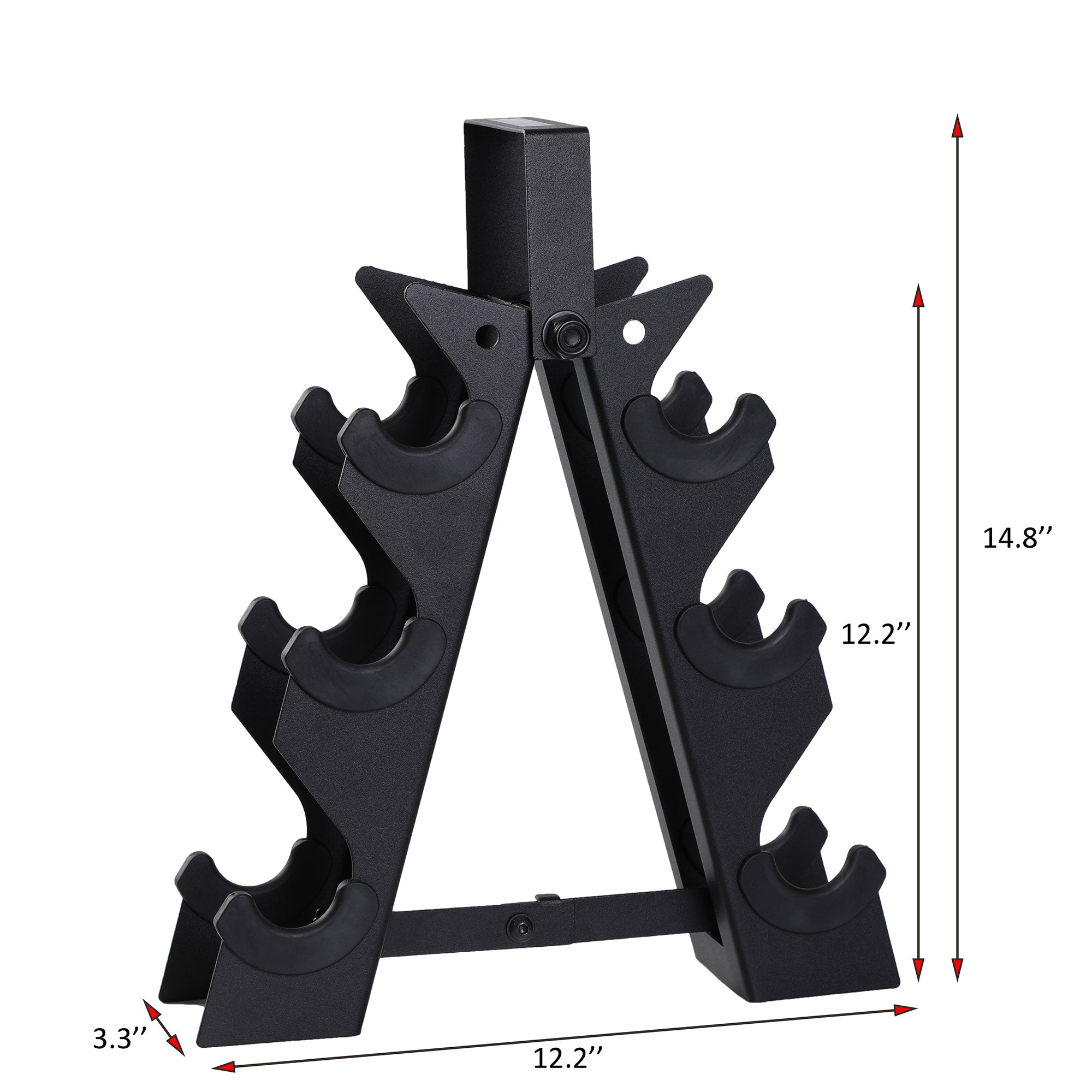HolaHatha 5, 8 & 10lb Cast Iron Dumbbell Free Hand Weight Set w/Rack (Open Box) - VMInnovations
