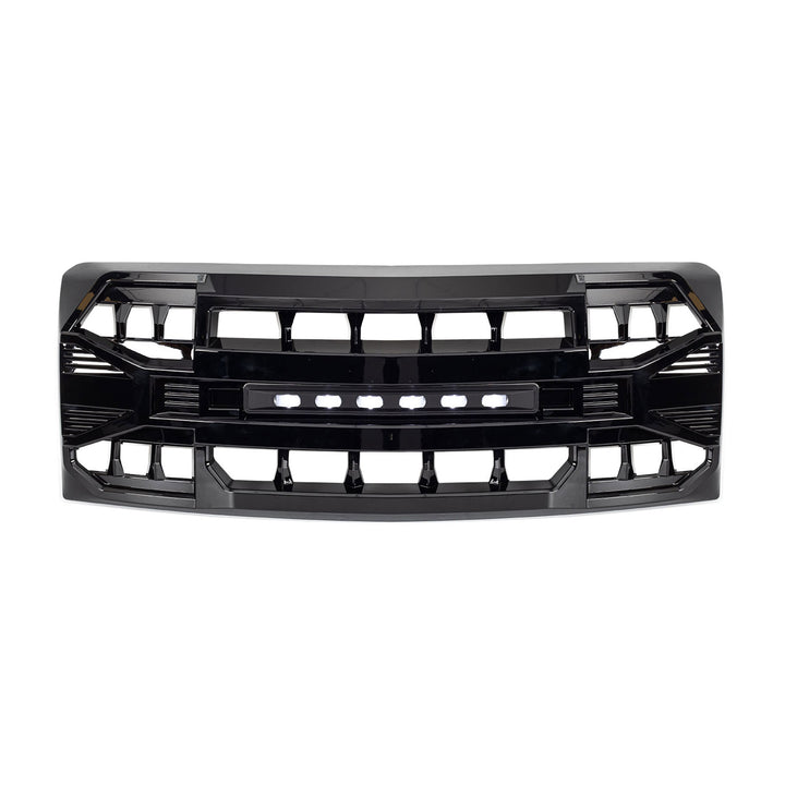 AMERICAN MODIFIED Armor Grille Compatible with 2009-2014 Ford F150, Glossy Black - VMInnovations