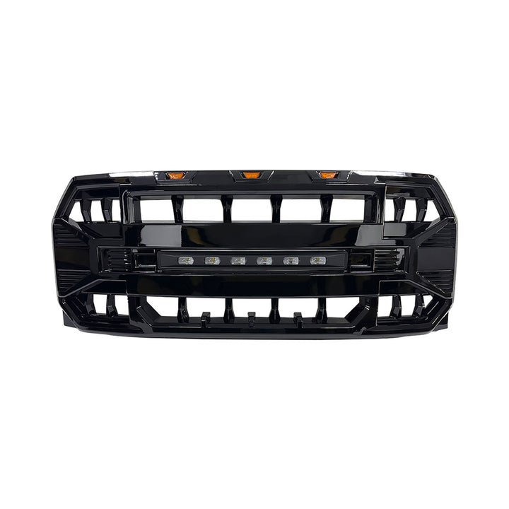 AMERICAN MODIFIED Armor Front Grille for 2015 to 2017 Ford F150, Glossy Black - VMInnovations