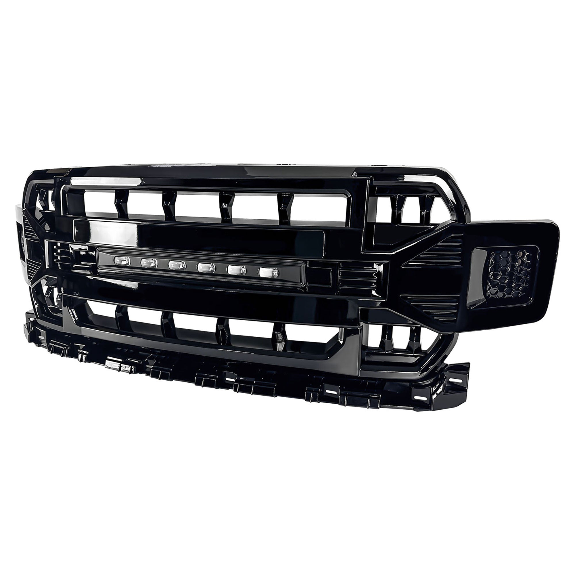 AMERICAN MODIFIED Armor Grille Compatible with 2018-2020 Ford F150, Glossy Black - VMInnovations