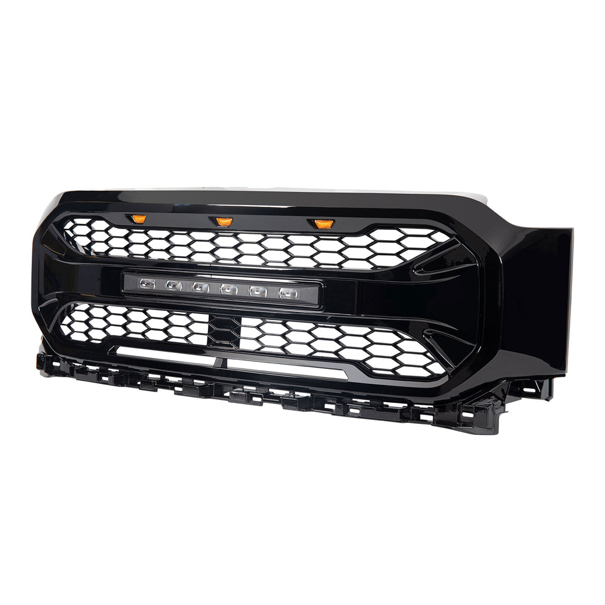 AMERICAN MODIFIED Armor Grille Compatible with 2021-2023 Ford F150, Glossy Black