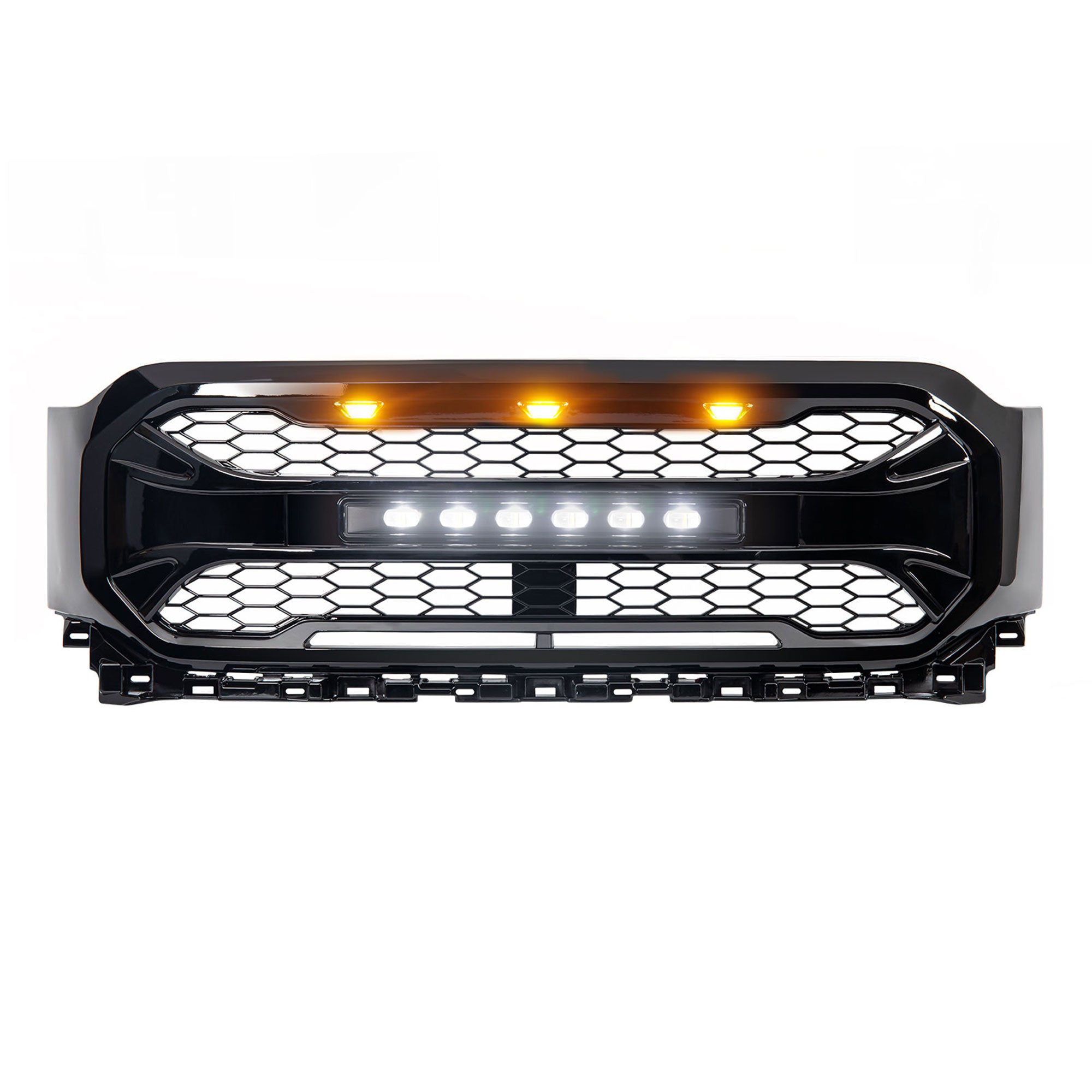 AMERICAN MODIFIED Armor Grille w/21-23 Ford F150, Glossy Black (Open Box) - VMInnovations