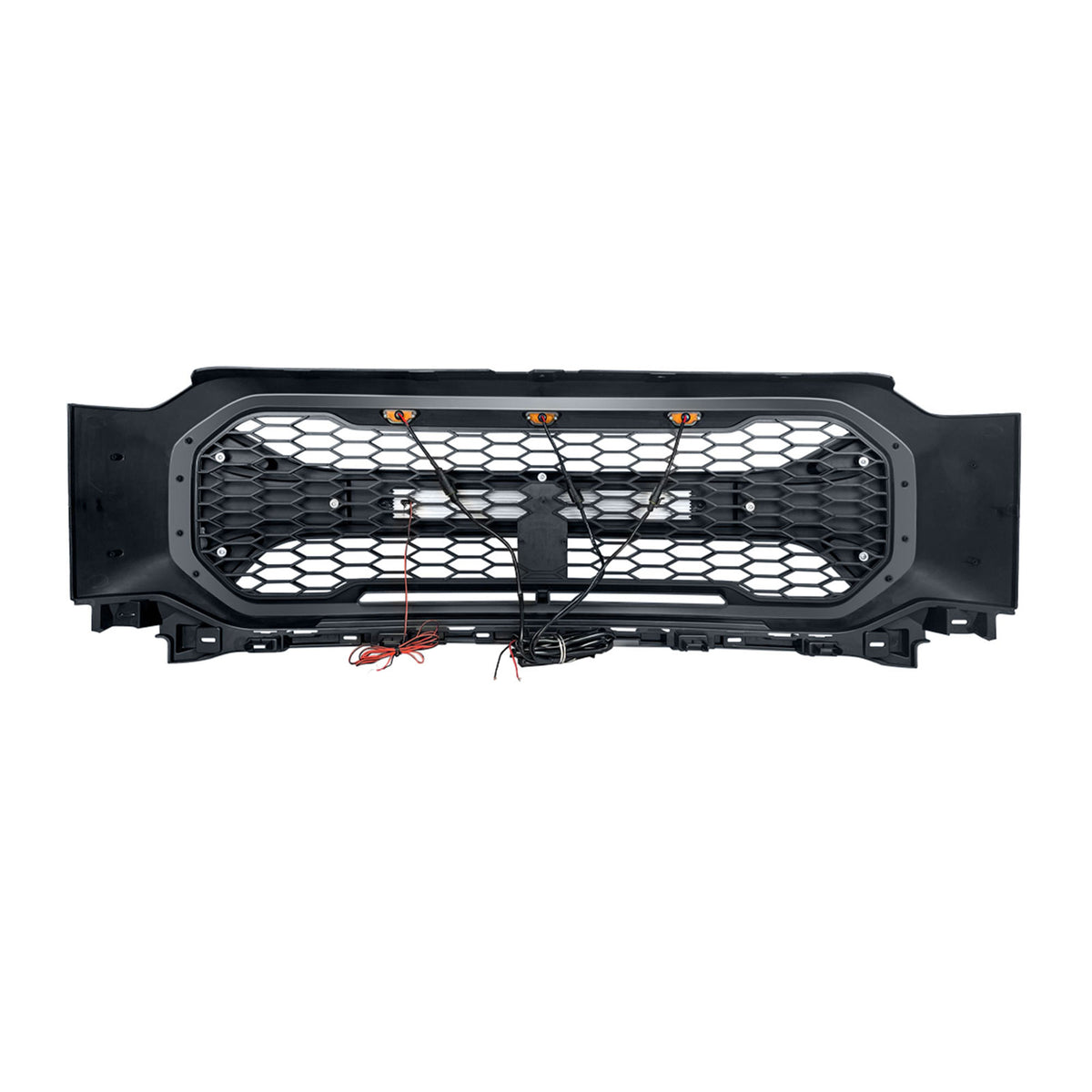 AMERICAN MODIFIED Armor Grille Compatible with 2021-2023 Ford F150, Glossy Black - VMInnovations
