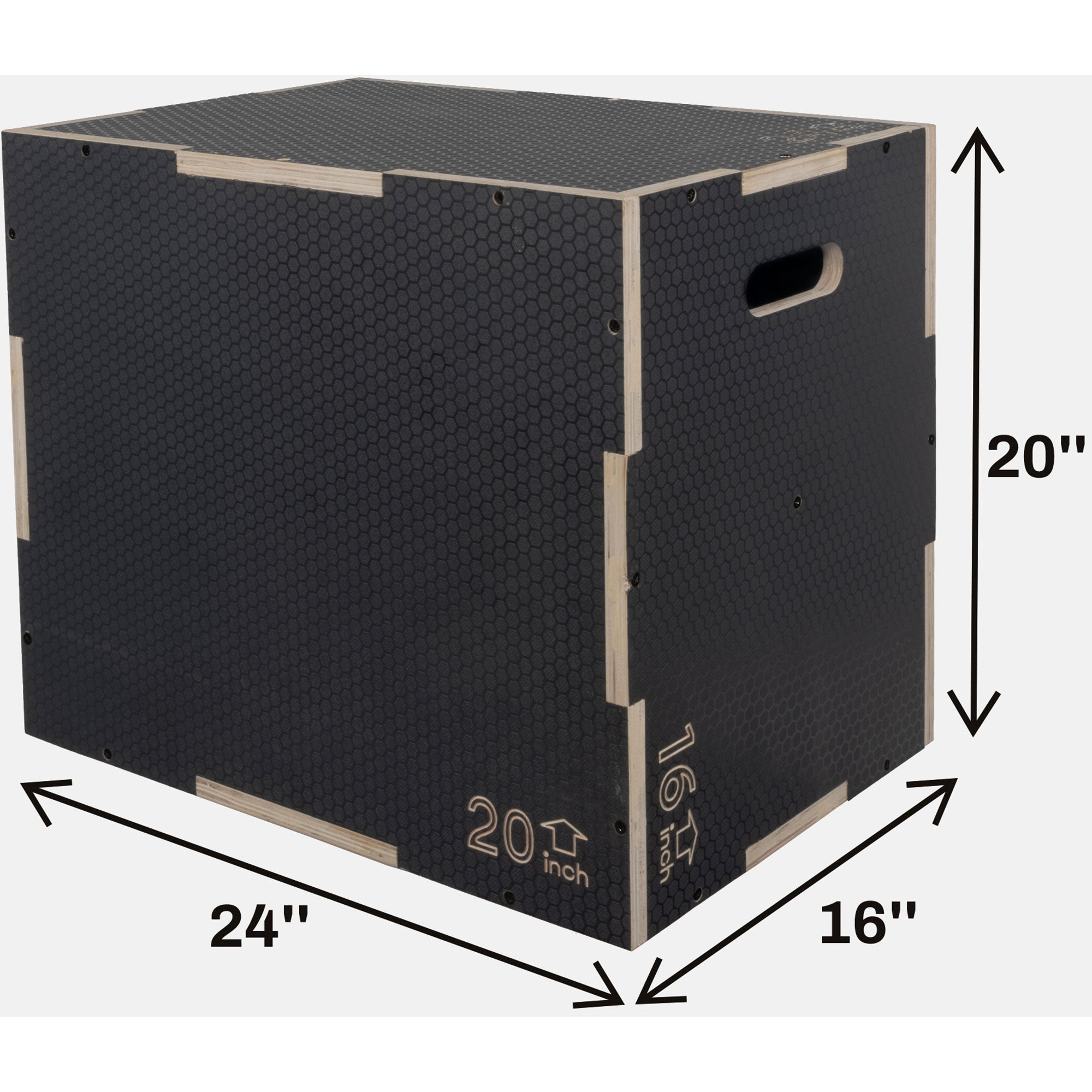 Signature Fitness 24" x 20" x 16" Plyo Box Non-Slip Jump Platform, Gray (Used) - VMInnovations