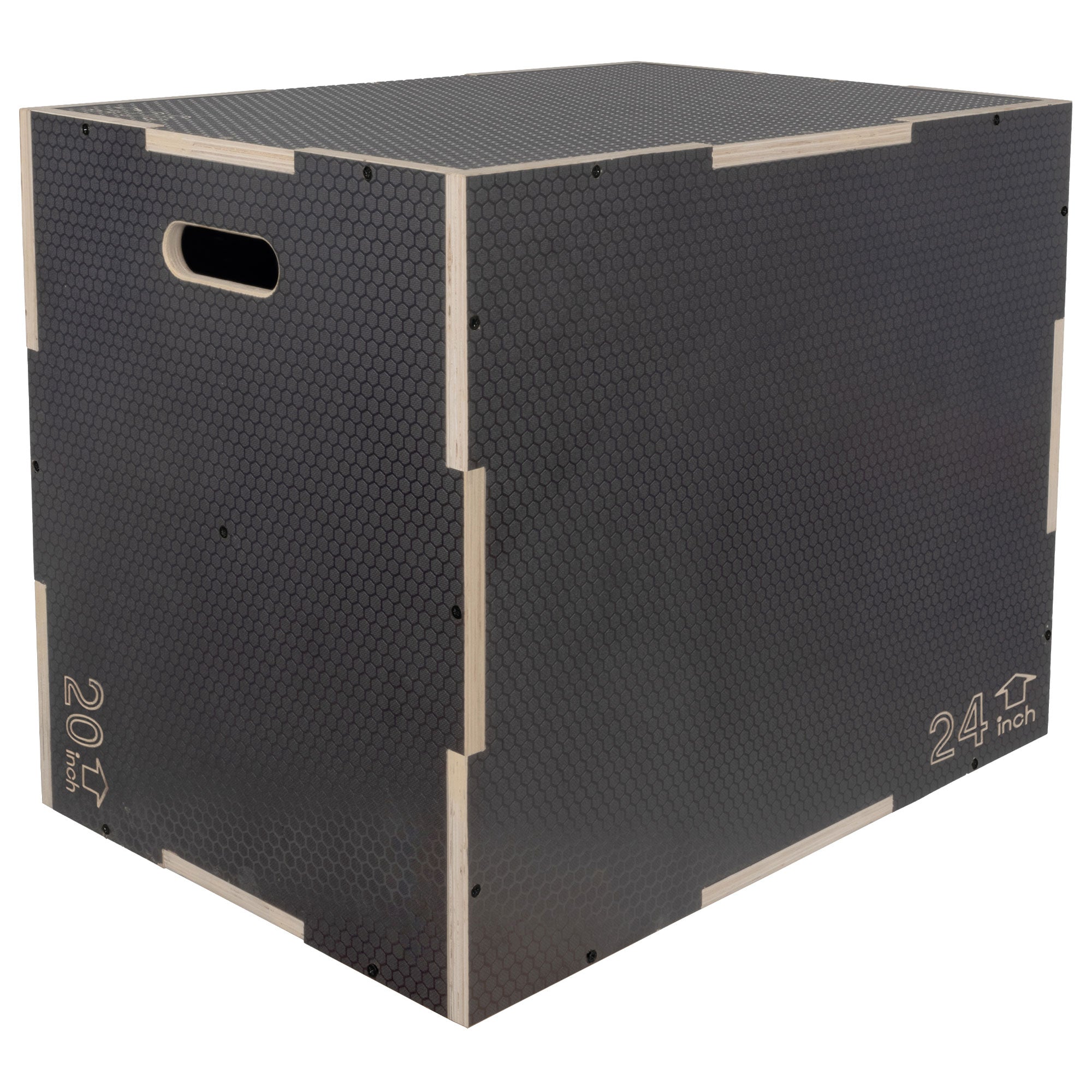 Signature Fitness 30" x 24" x 20" Wooden Plyo Box Non-Slip Platform, Gray (Used) - VMInnovations