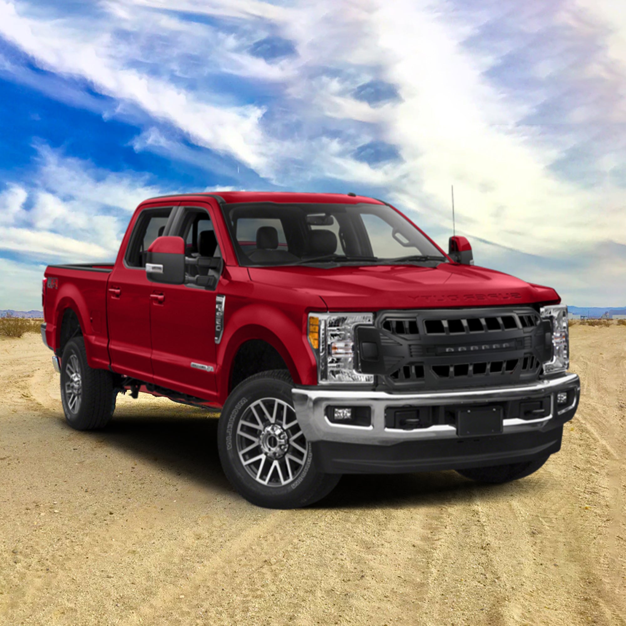 AMERICAN MODIFIED Armor Front Grille for '17-'19 Ford F250/350, Black (Open Box) - VMInnovations