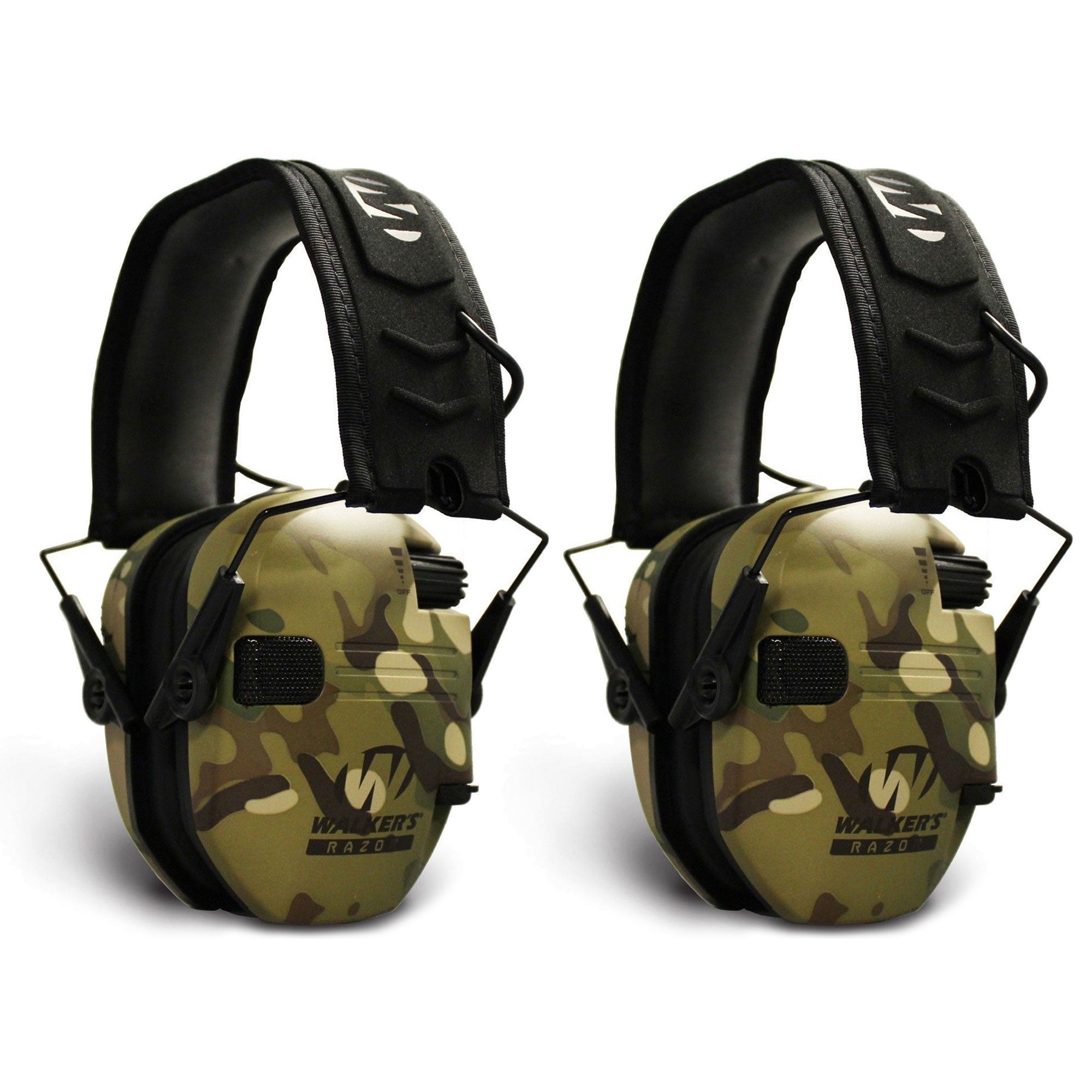 Walkers Razor Slim Electronic Ear Muffs with NRR 23 dB, Multicam Camo (2 Pack) - VMInnovations