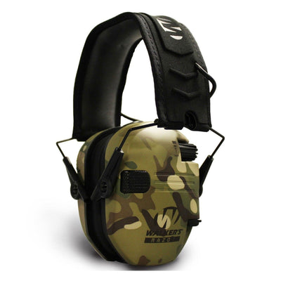 Walkers Razor Slim Electronic Ear Muffs with NRR 23 dB, Multicam Camo (2 Pack)