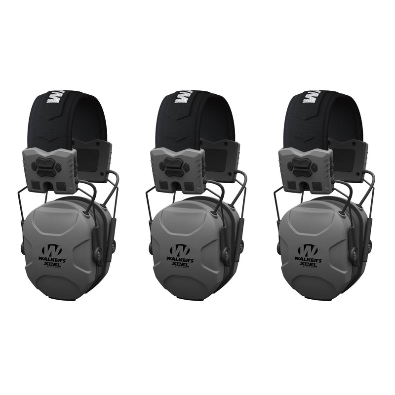 Walkers XCEL Electronic Active Shooting Hearing Protection Earmuffs (3 Pack)