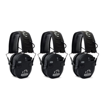 Walker's Razor Electronic Bluetooth Shooting Ear Protection Muff, Black (3 Pack)