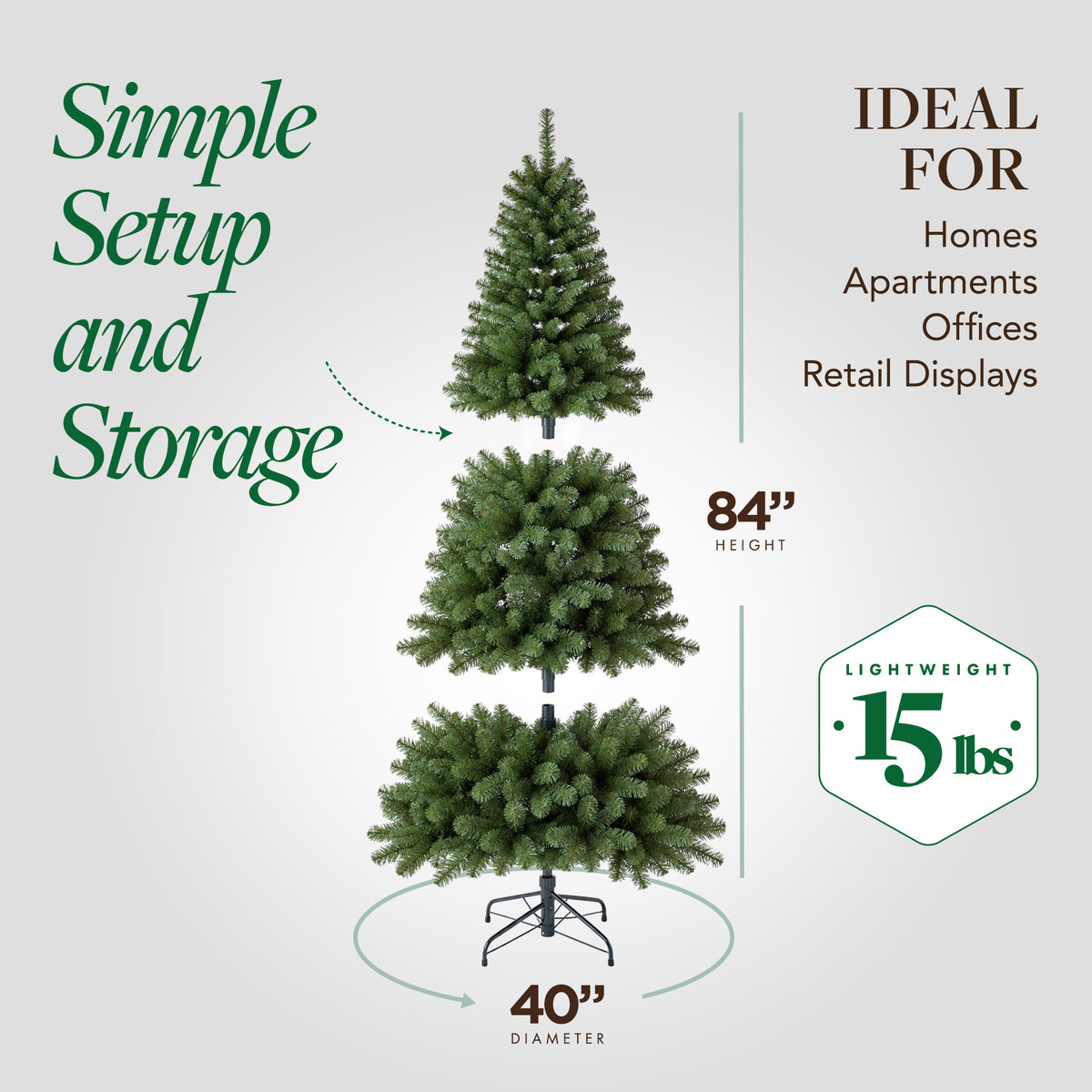 Home Heritage 7 Foot Brighampton Spruce Artificial Christmas Tree with LED Light